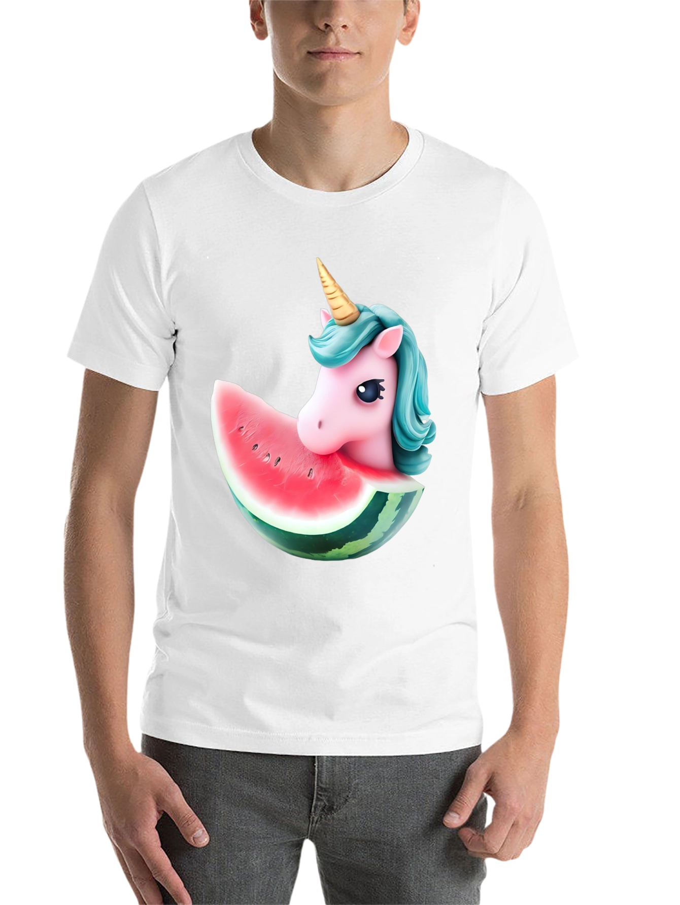 Black Unicorn Watermelon Graphic T-Shirt view 14