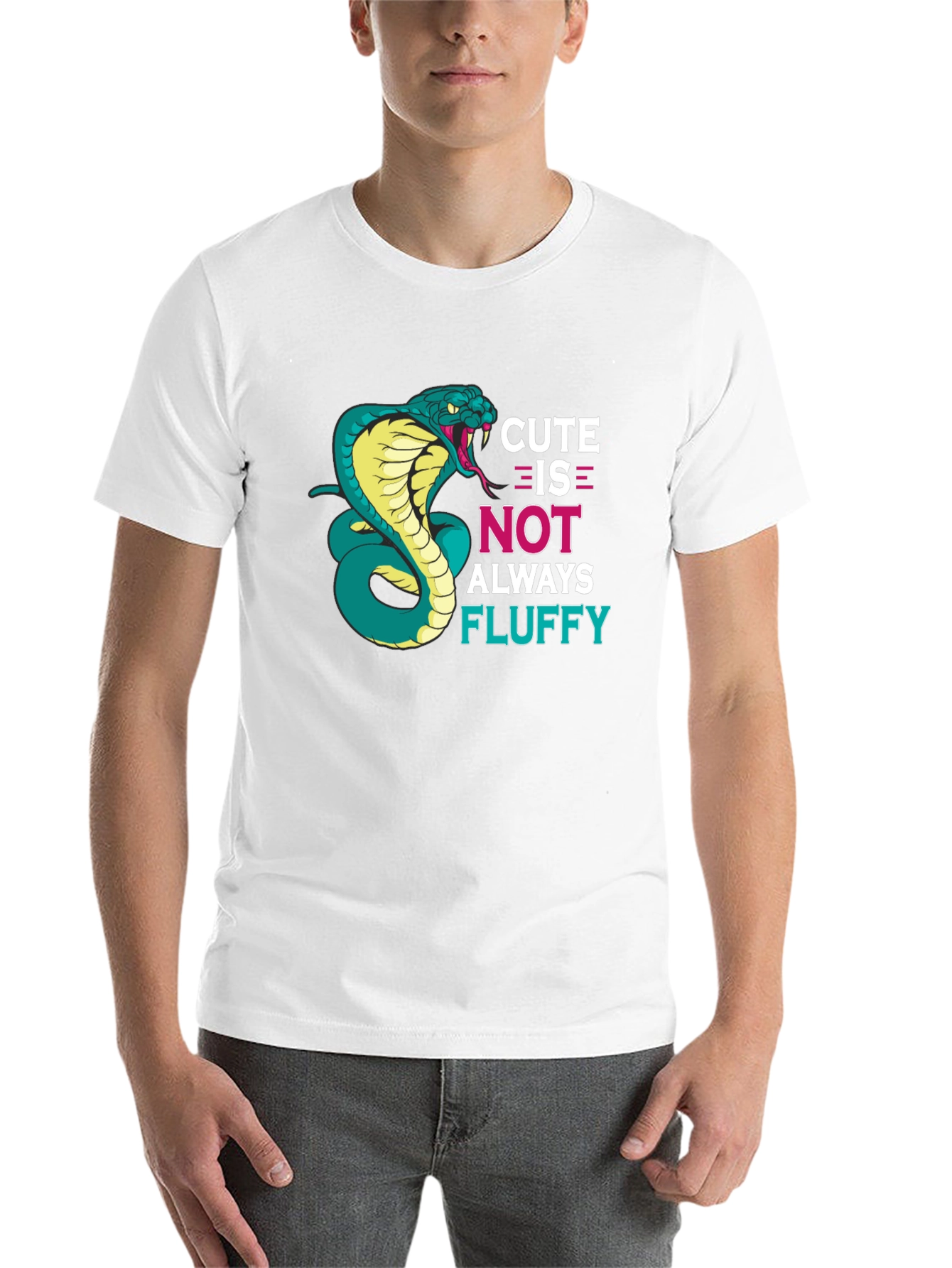 Black Cute Cobra Snake T-Shirt - Funny Graphic Tee view 14