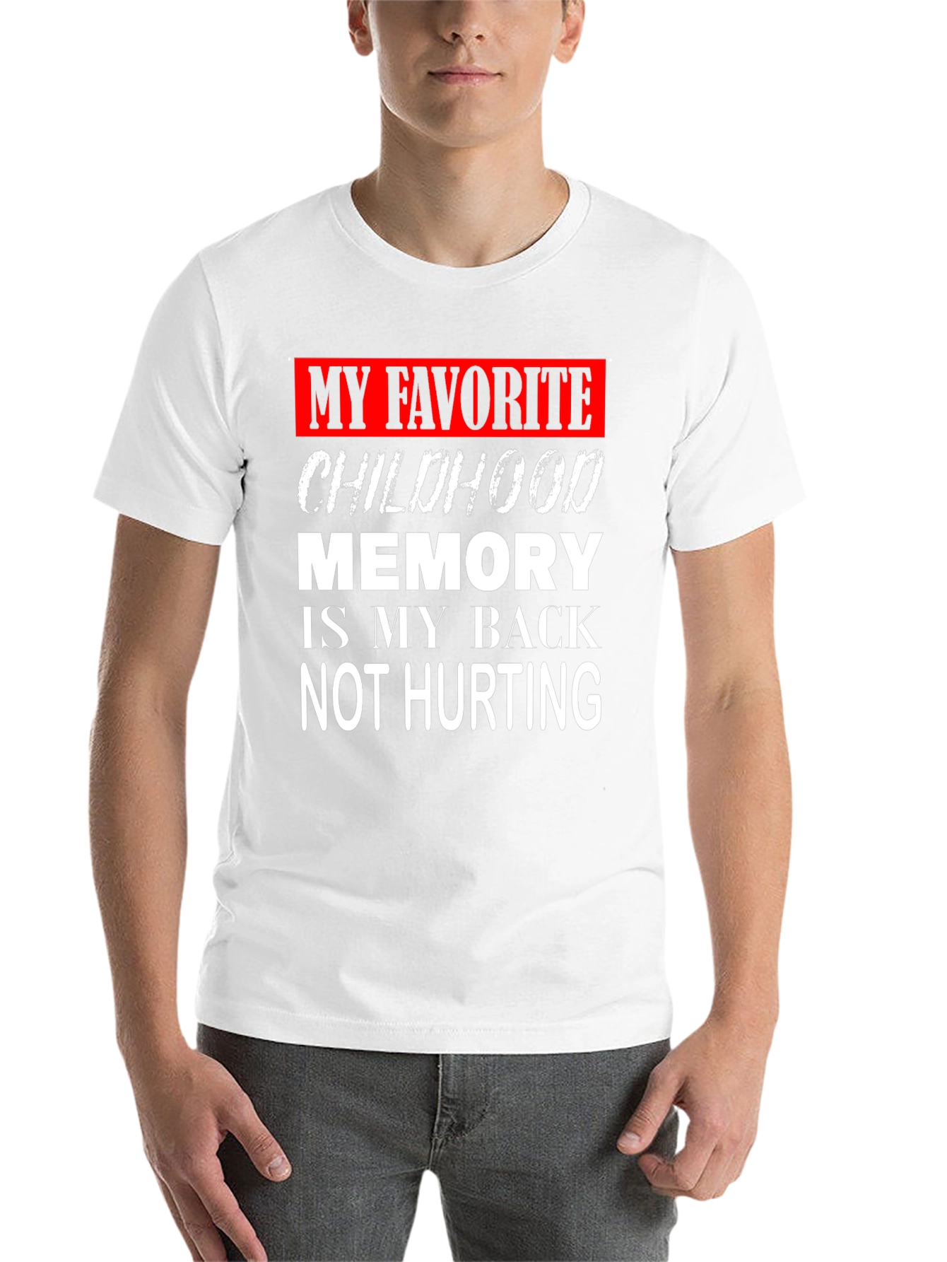 Black Funny Back Pain Childhood Memory Graphic T-Shirt view 14