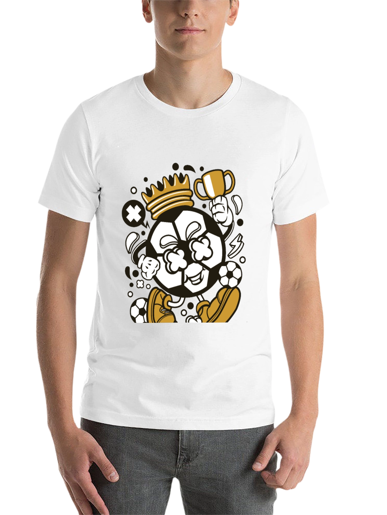 Black King Soccer Ball Black T-Shirt view 14