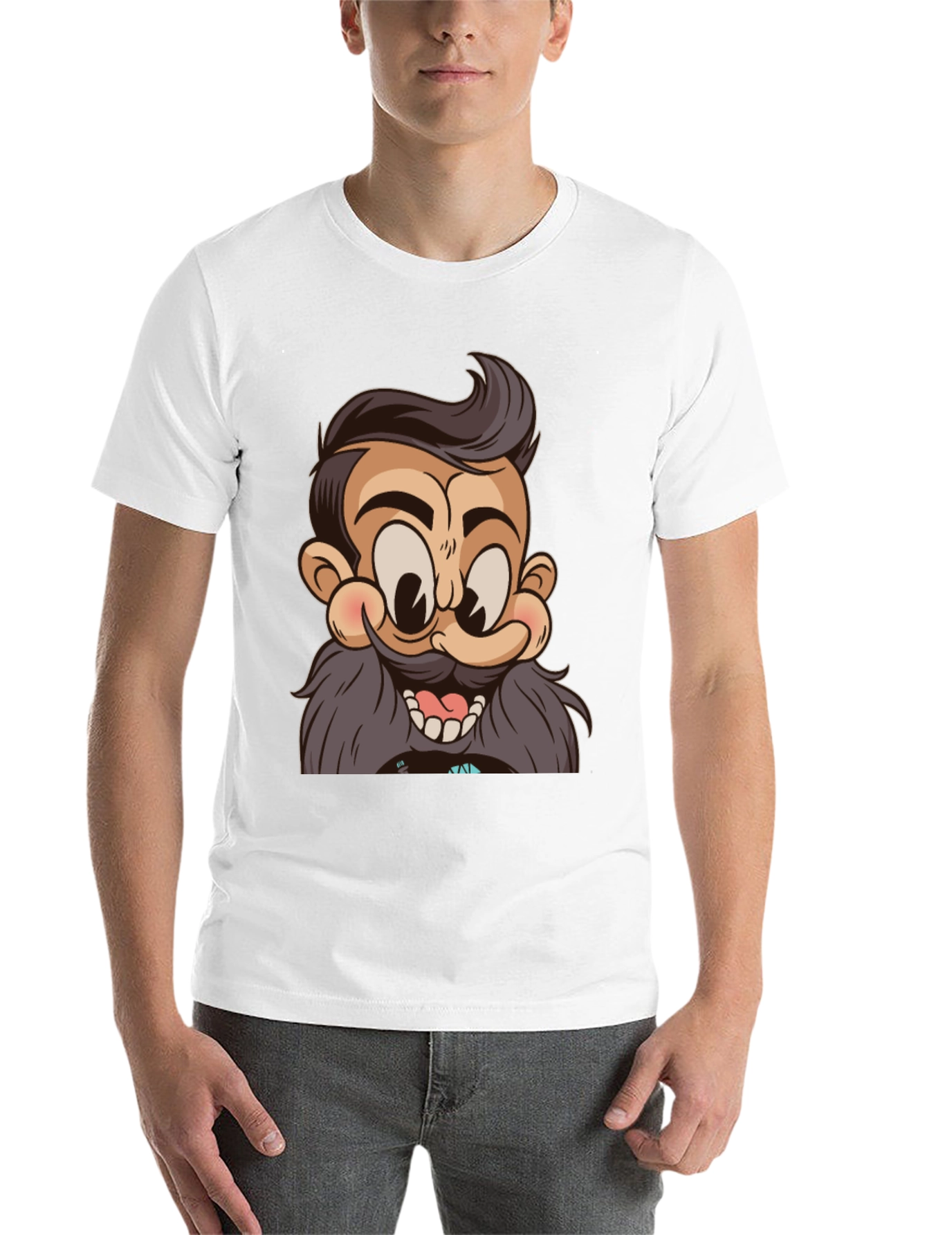 Black Cartoon Character Graphic Print Black T-Shirt view 14