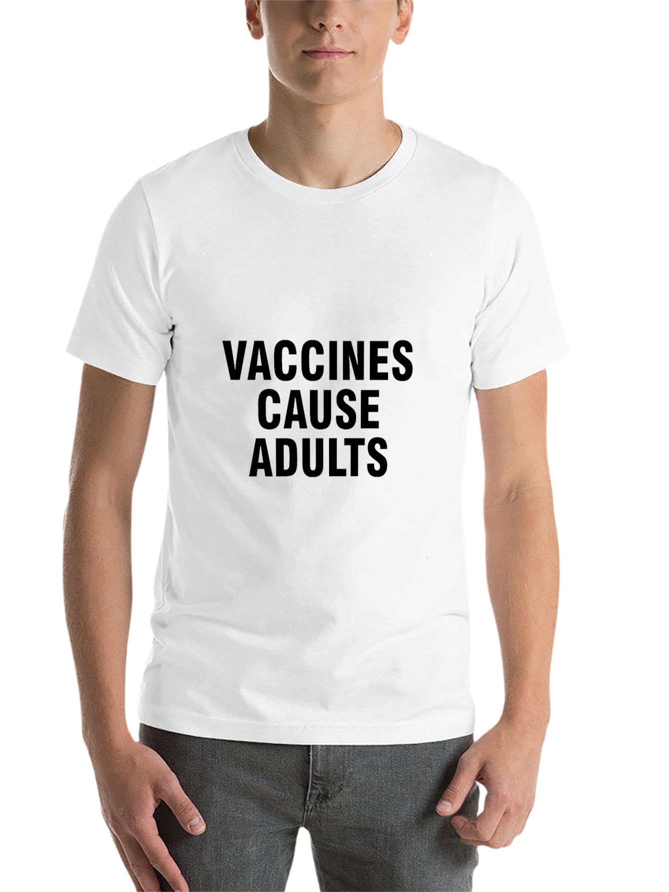Black Vaccines Cause Adults T-Shirt - Funny Sarcastic Tee view 14