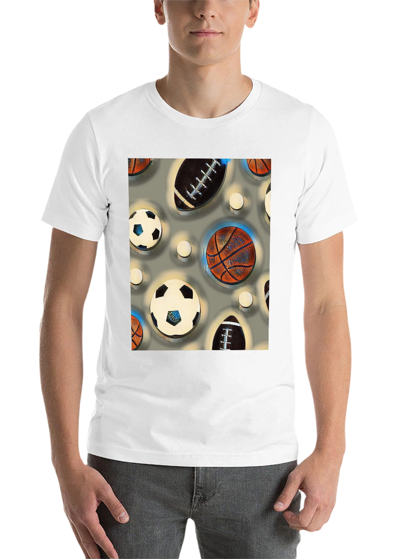 Black Sports Balls Patterned Tee view 14