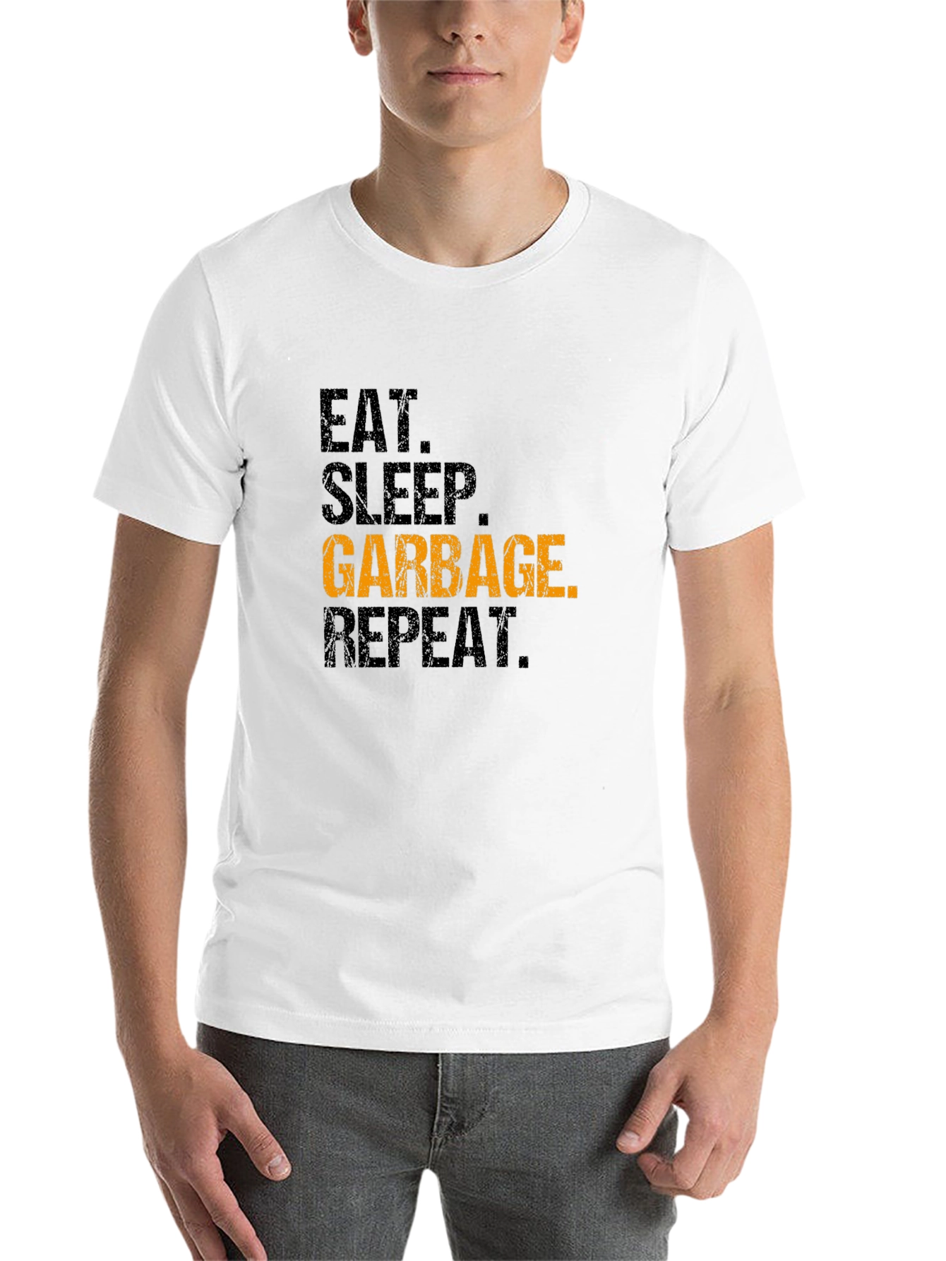 Black Eat Sleep Garbage Repeat Black Graphic Tee view 14