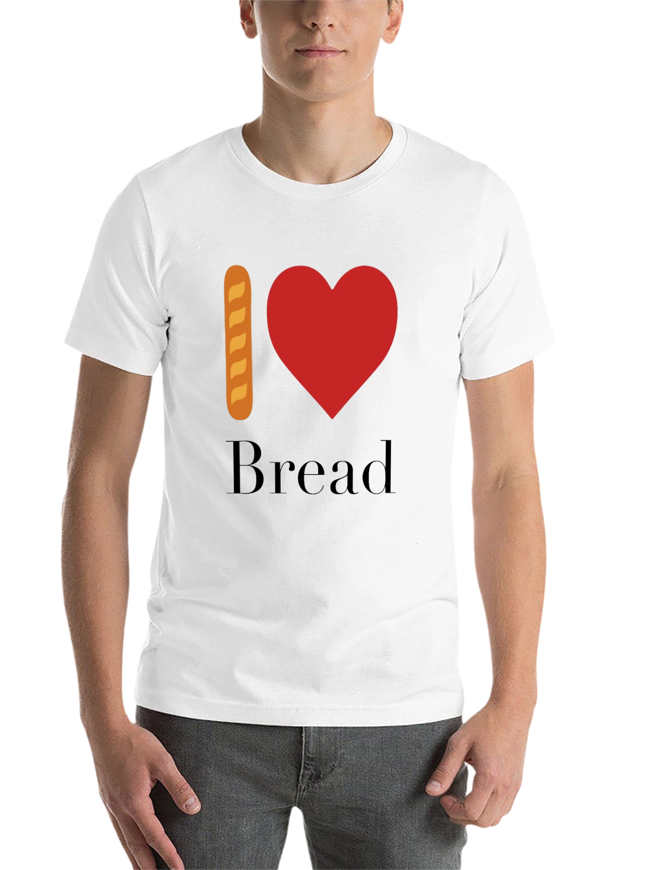Black I Love Bread T-Shirt - Novelty Foodie Tee view 14