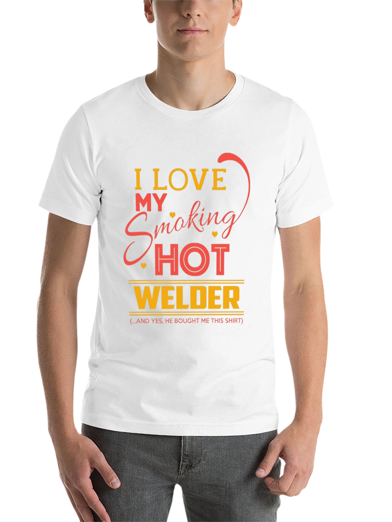 Black I Love My Smoking Hot Welder Graphic T-Shirt view 14