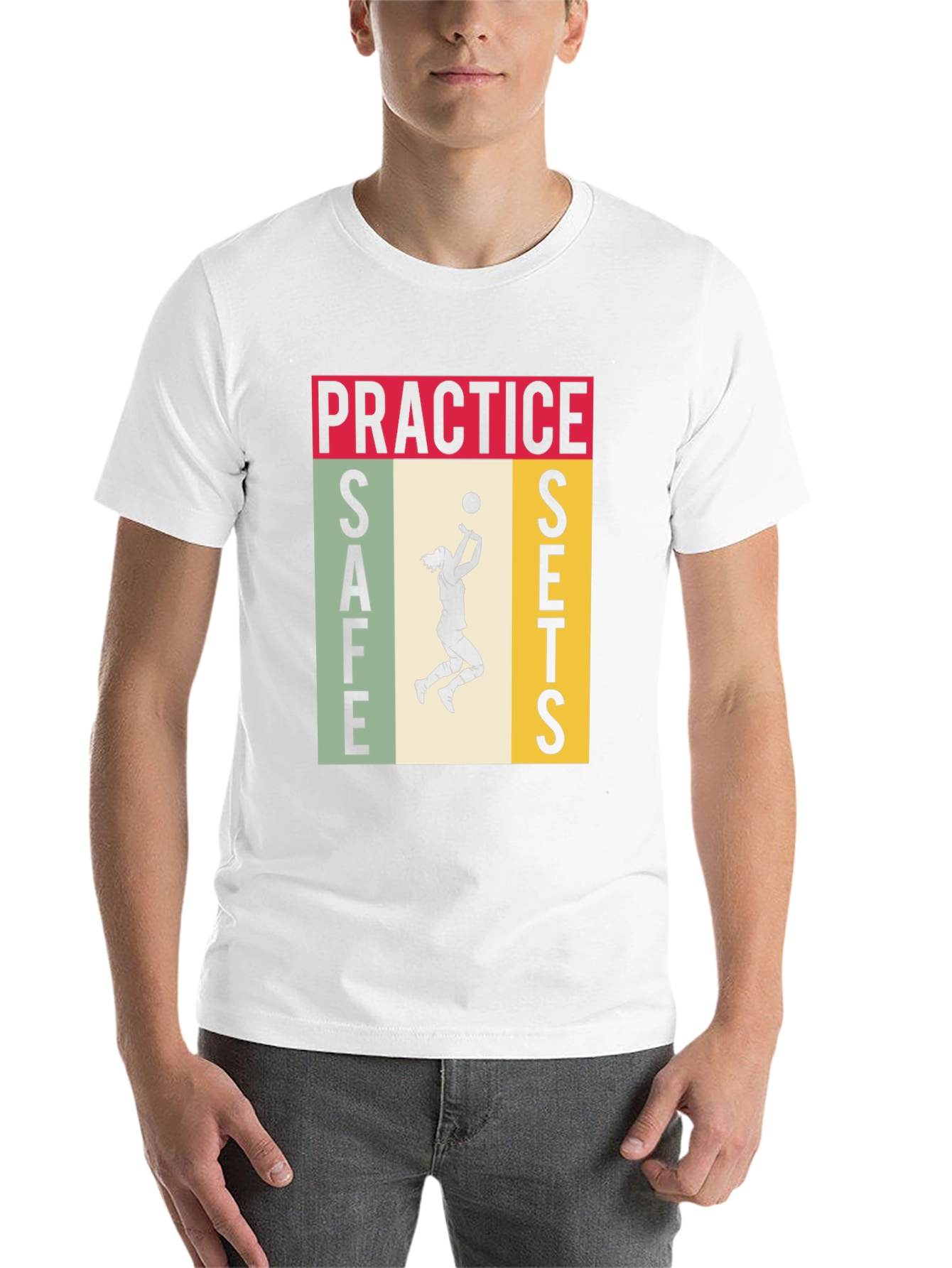 Black Practice Safe Sets Volleyball Graphic Tee view 14