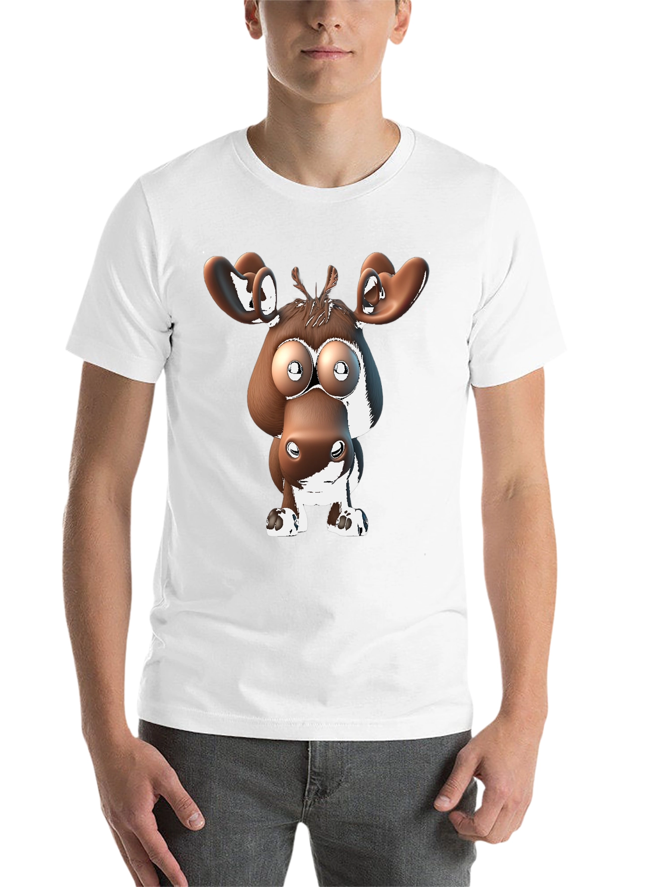 Black Cartoon Moose Graphic Tee view 14
