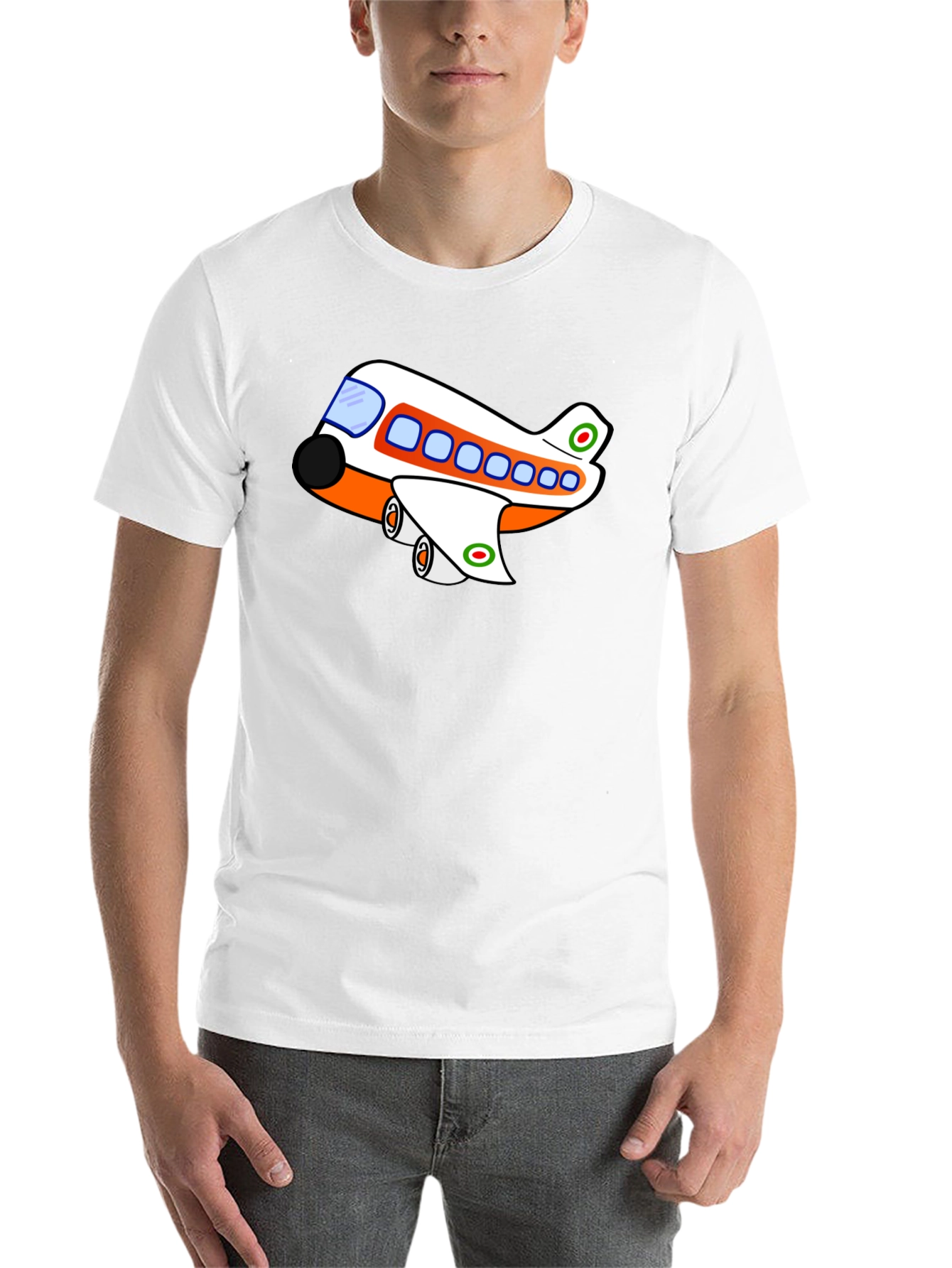Black Cartoon Plane Graphic T-Shirt view 14