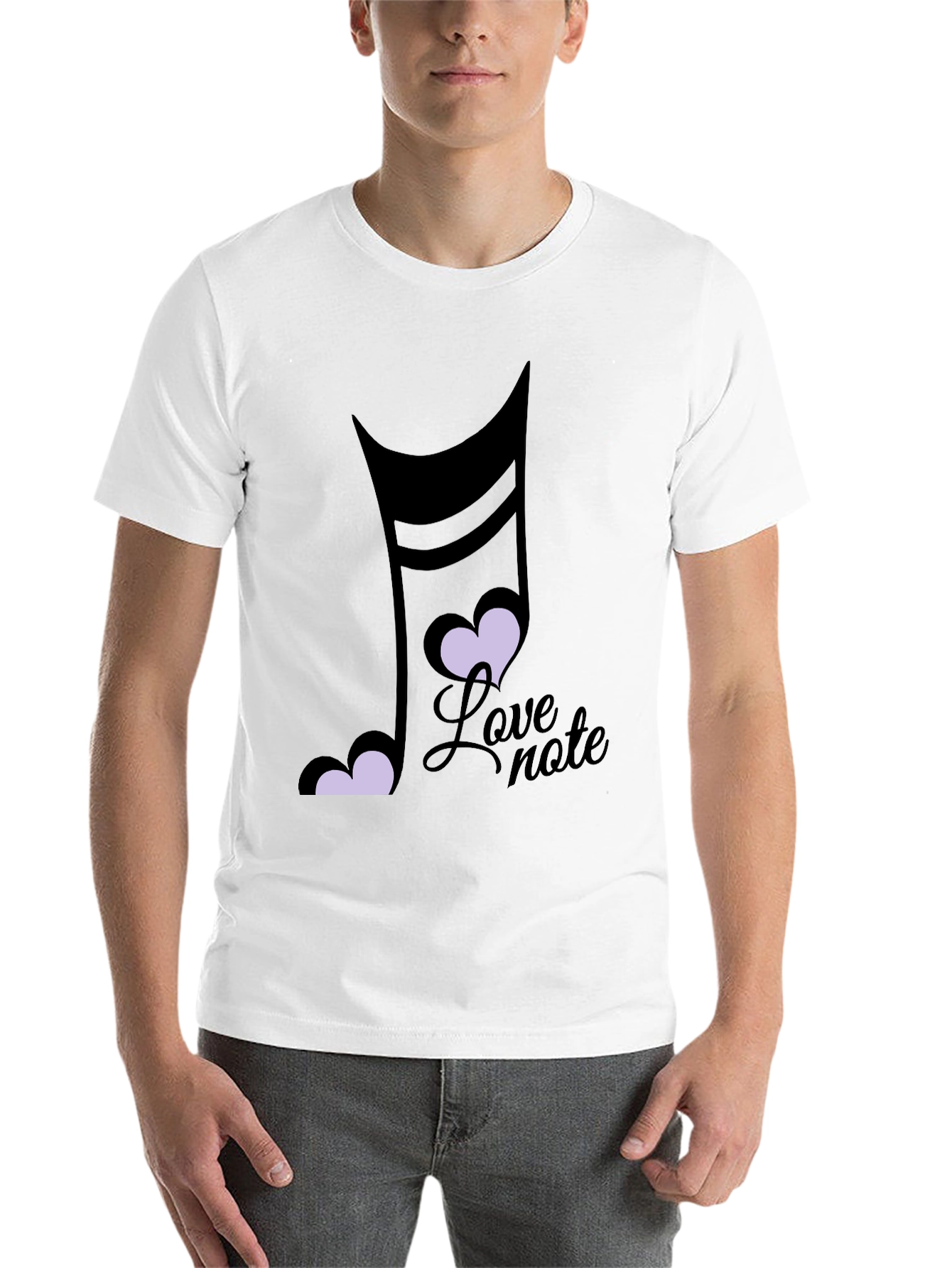 Love Note Music Heart Graphic Black T-Shirt - 14