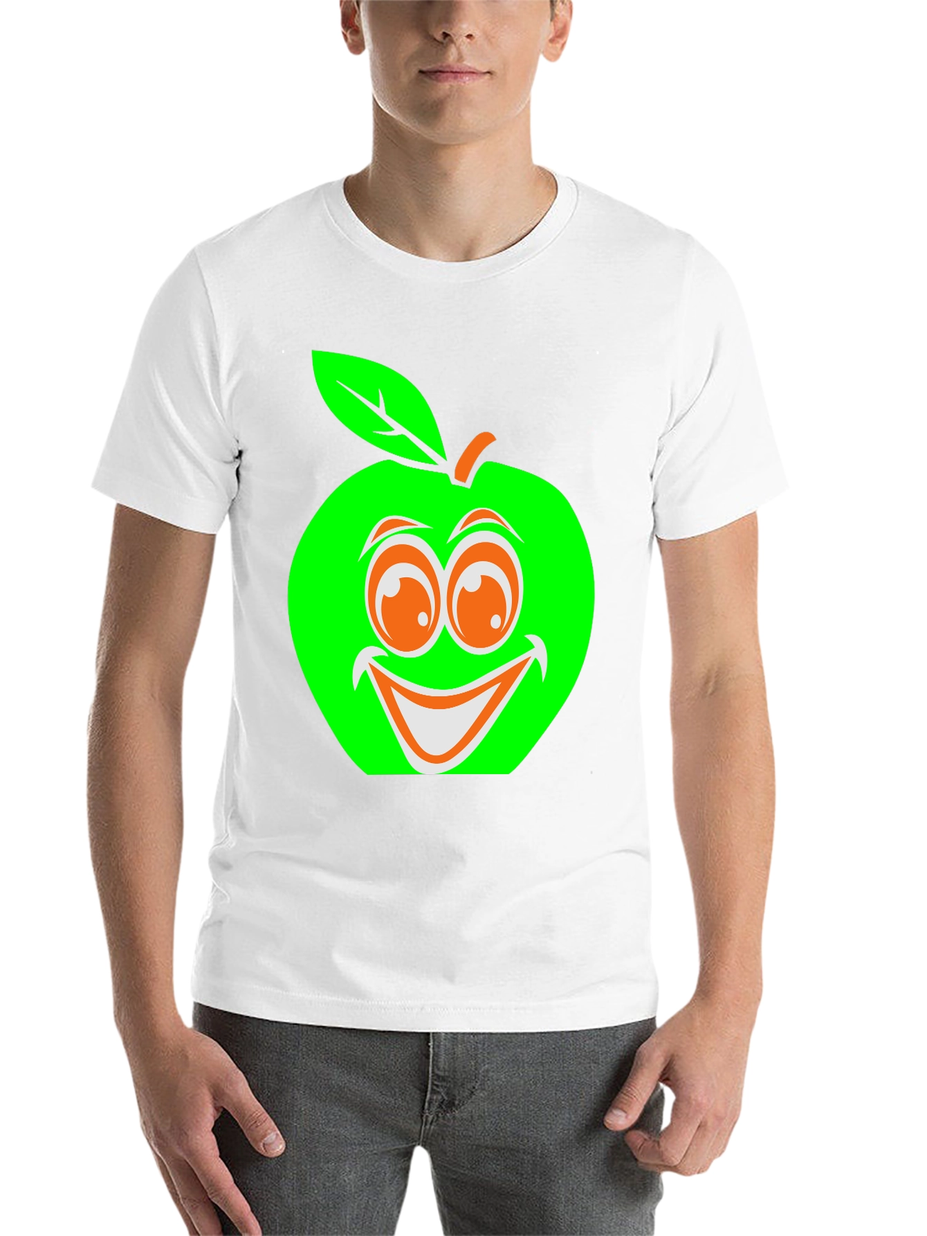 Black Funny Apple Graphic T-Shirt view 14