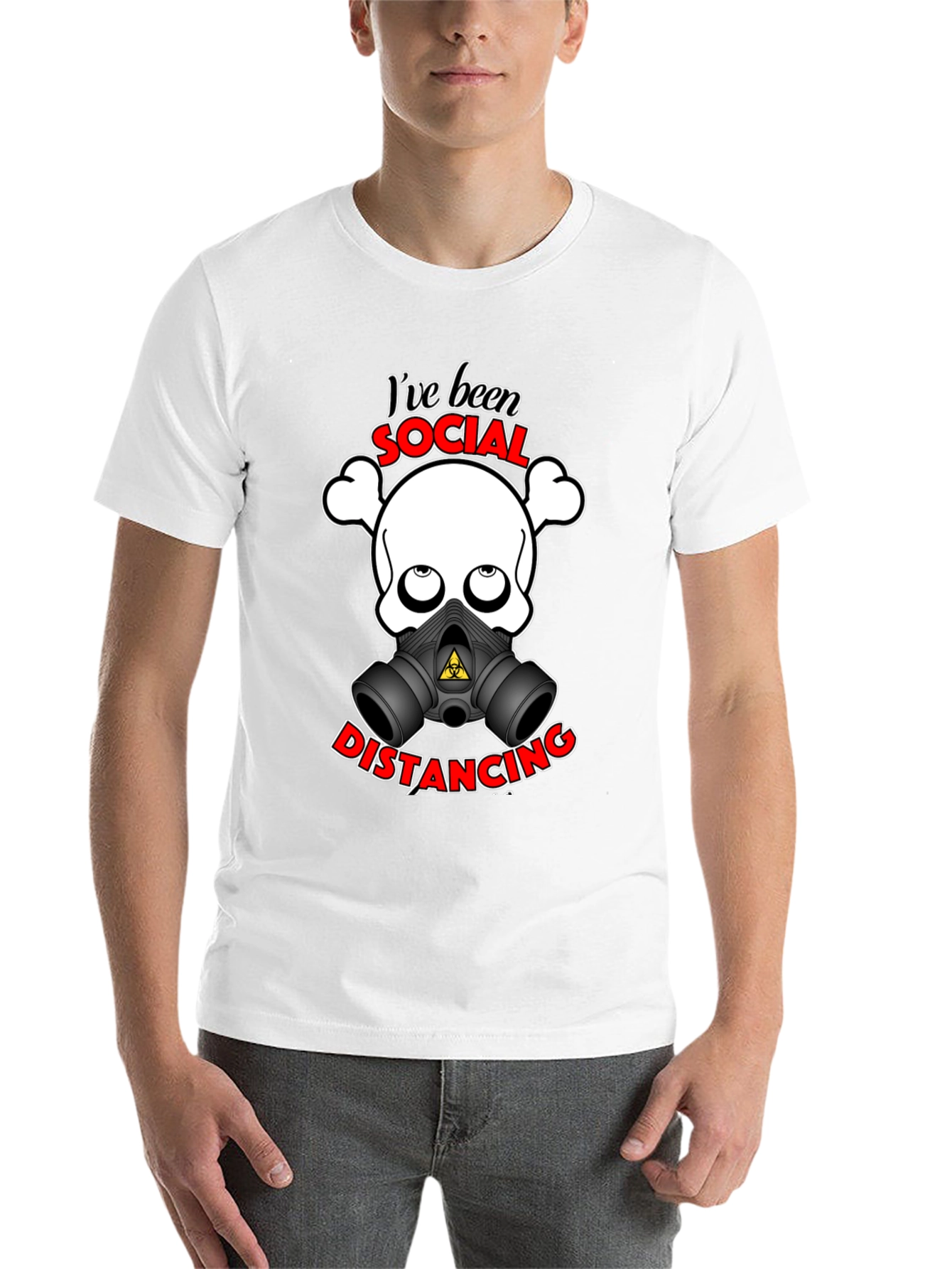 Black Social Distancing T-Shirt - Funny Skull & Mask Tee view 14