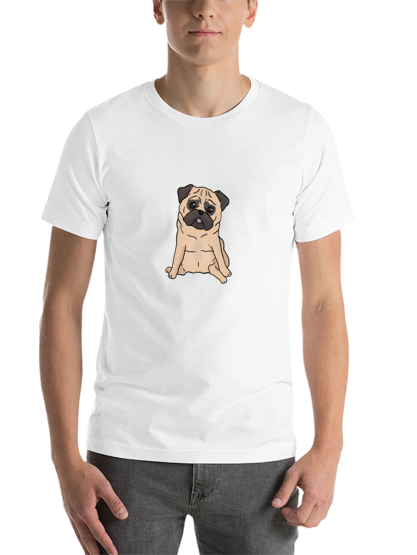 Black Pug Graphic T-Shirt - Black Cotton Tee view 14