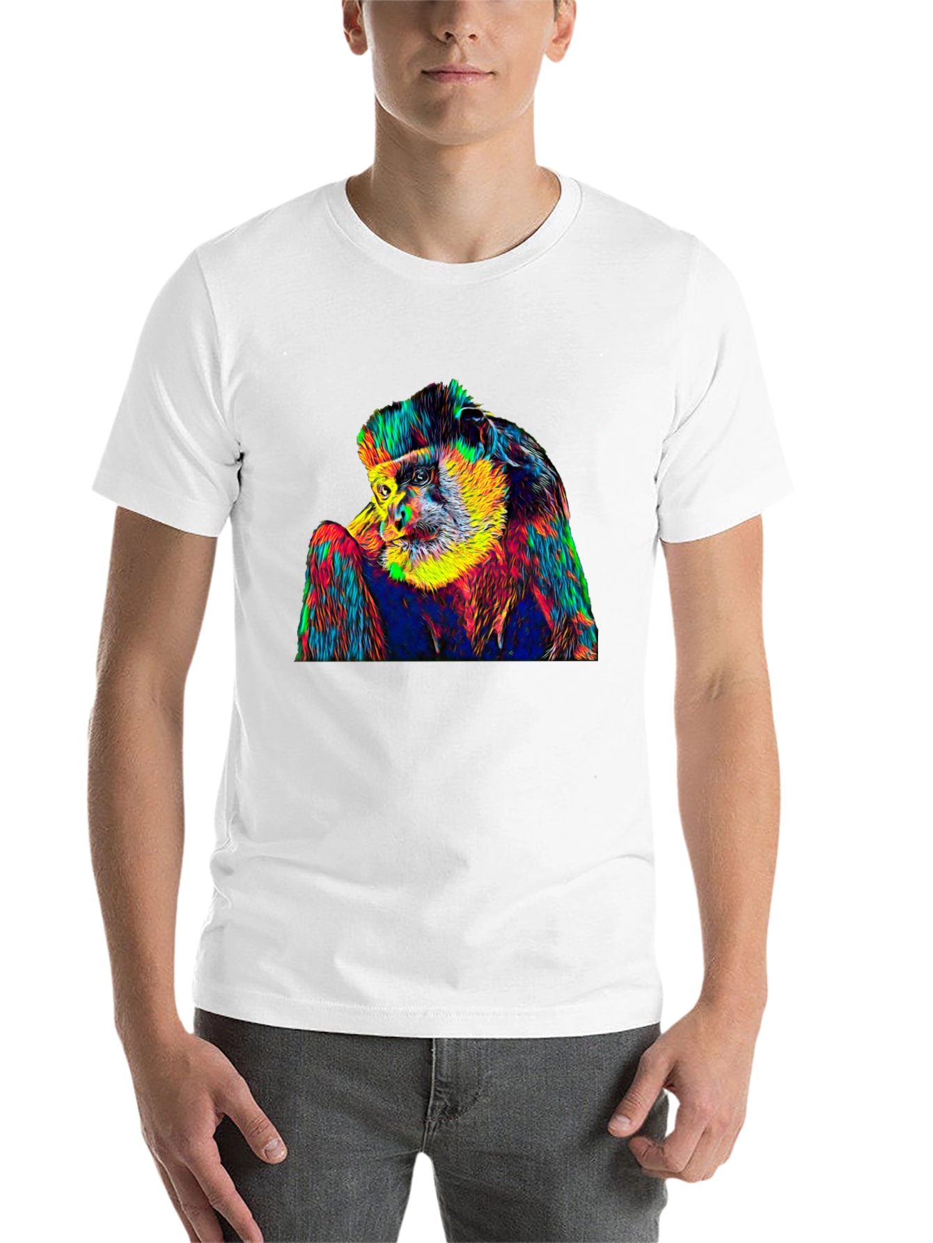 Black Psychedelic Monkey Graphic T-Shirt view 14