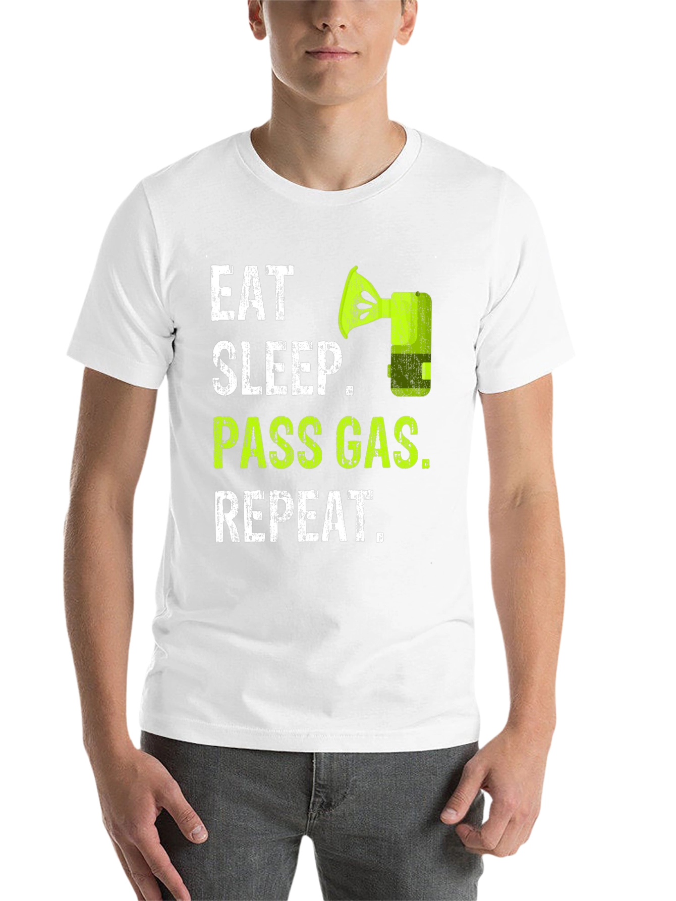 Black Eat Sleep Pass Gas Repeat Funny T-Shirt view 14