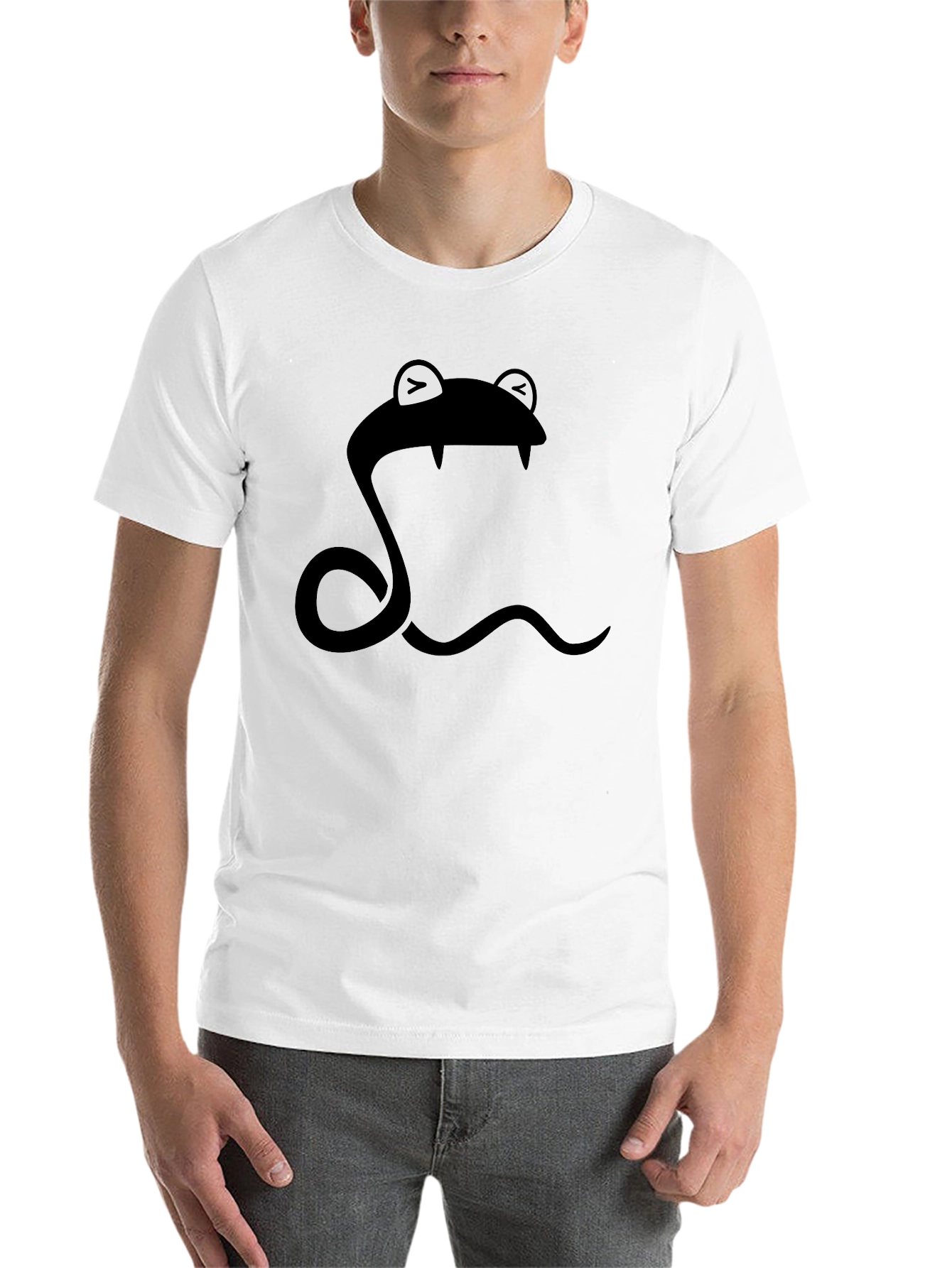Black Snake T-Shirt - Cartoon Style - Black view 14