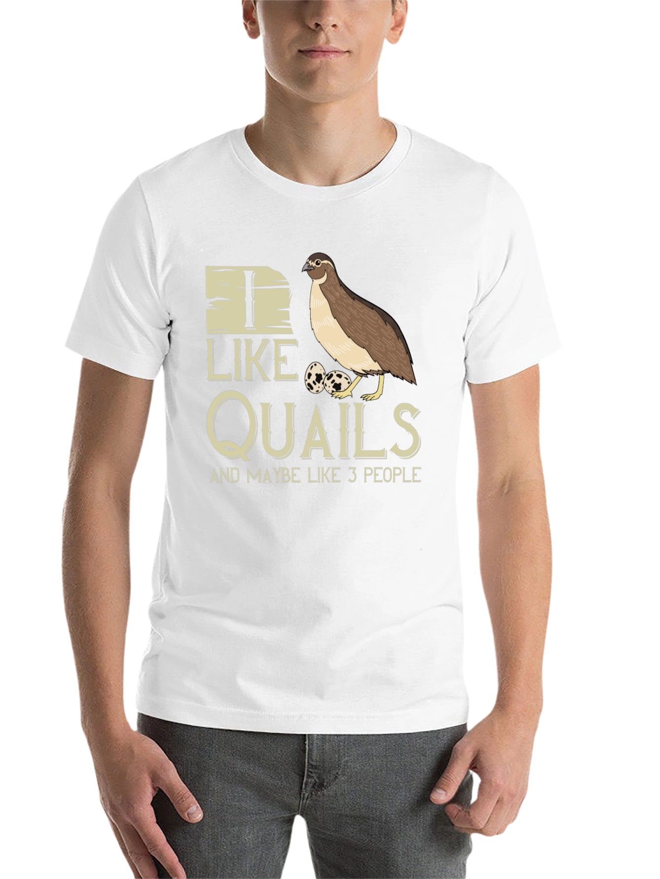 Black I Like Quails and Maybe Like 3 People T-Shirt view 14