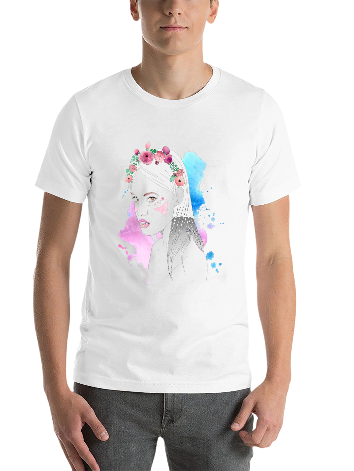 Black Floral Crown Woman Graphic T-Shirt view 14