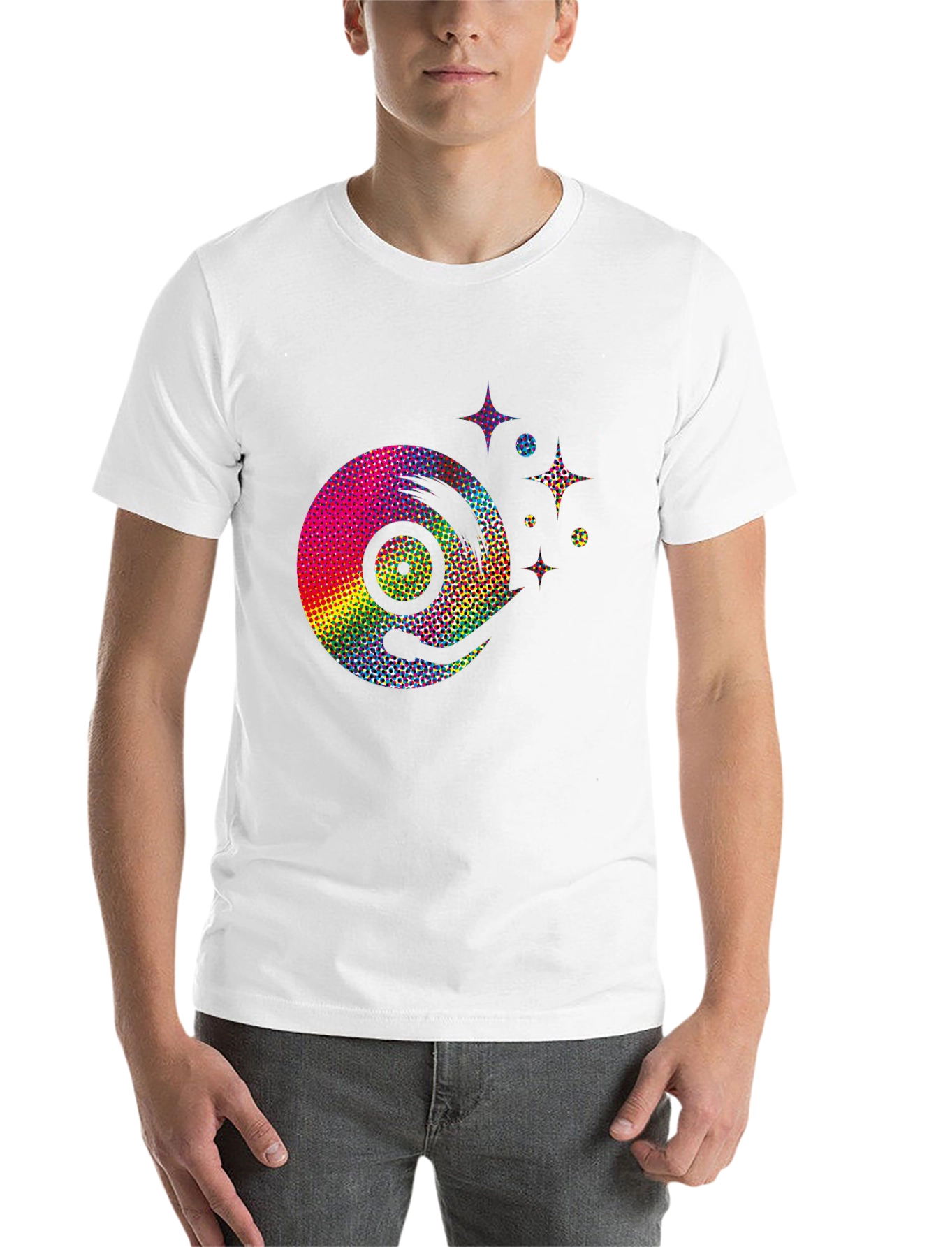 Black Retro Rainbow Vinyl Record Graphic Tee - Black view 14