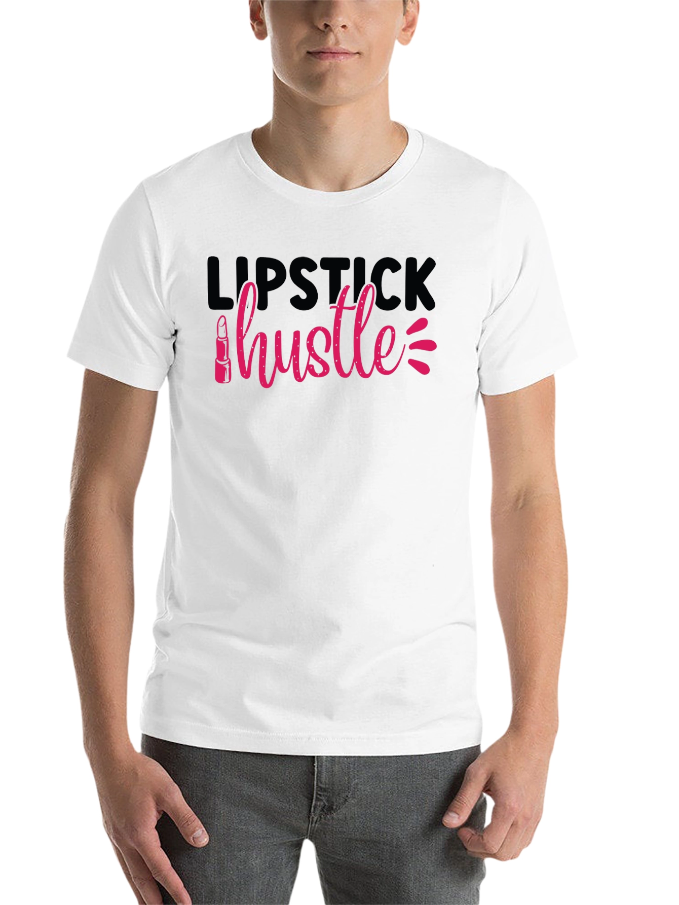 Black Lipstick Hustle Graphic Tee - Unisex Cotton T-Shirt view 14