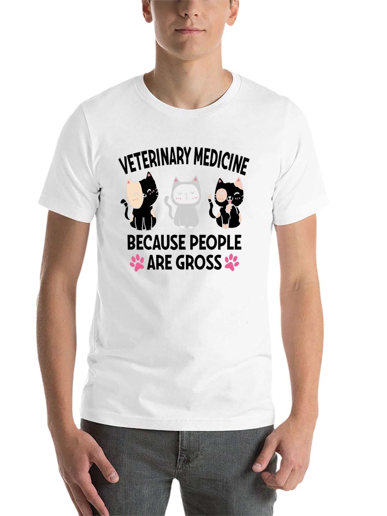Black Veterinary Medicine Cat T-Shirt view 14