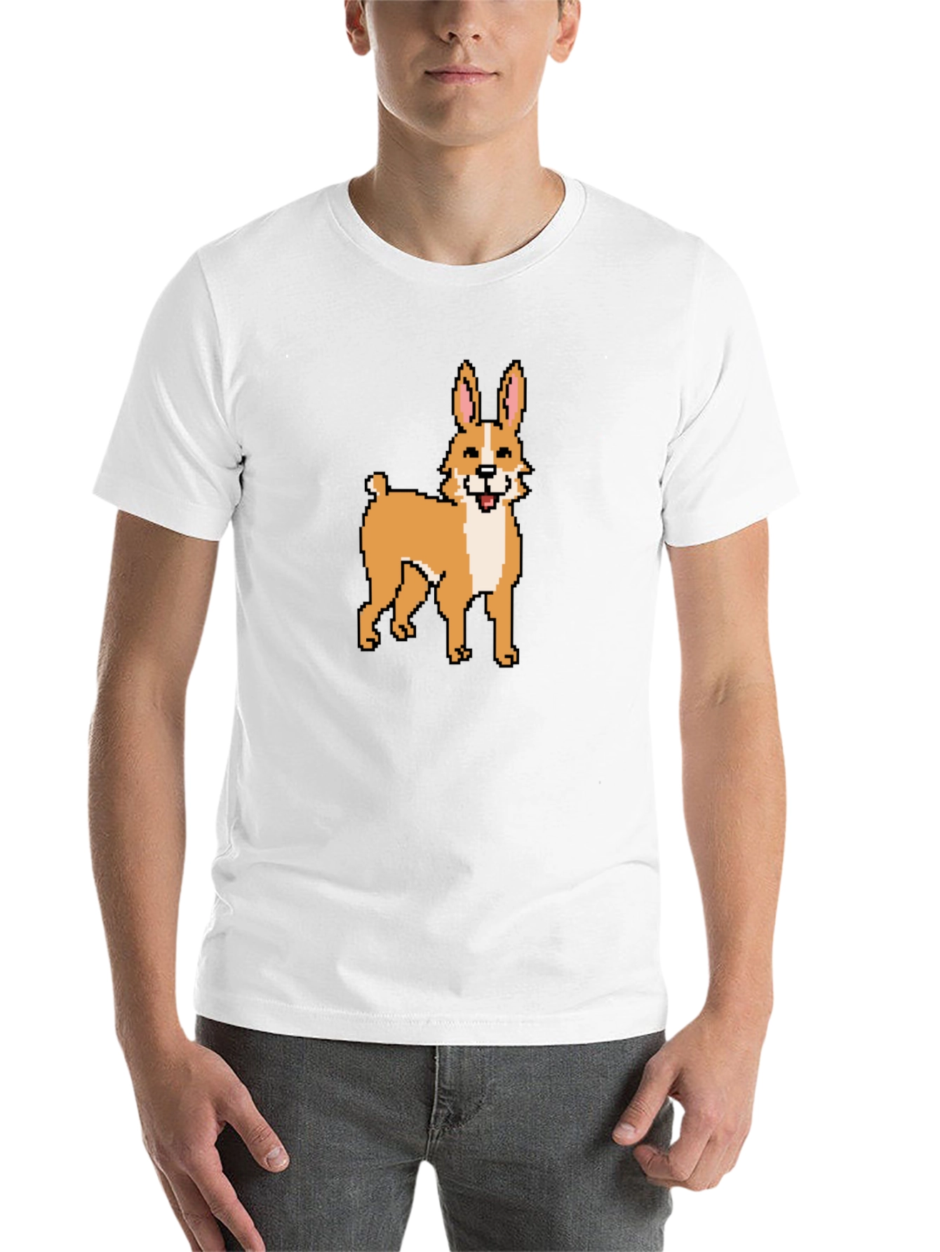 Black Pixel Art Dog T-Shirt - Unique Graphic Tee view 14