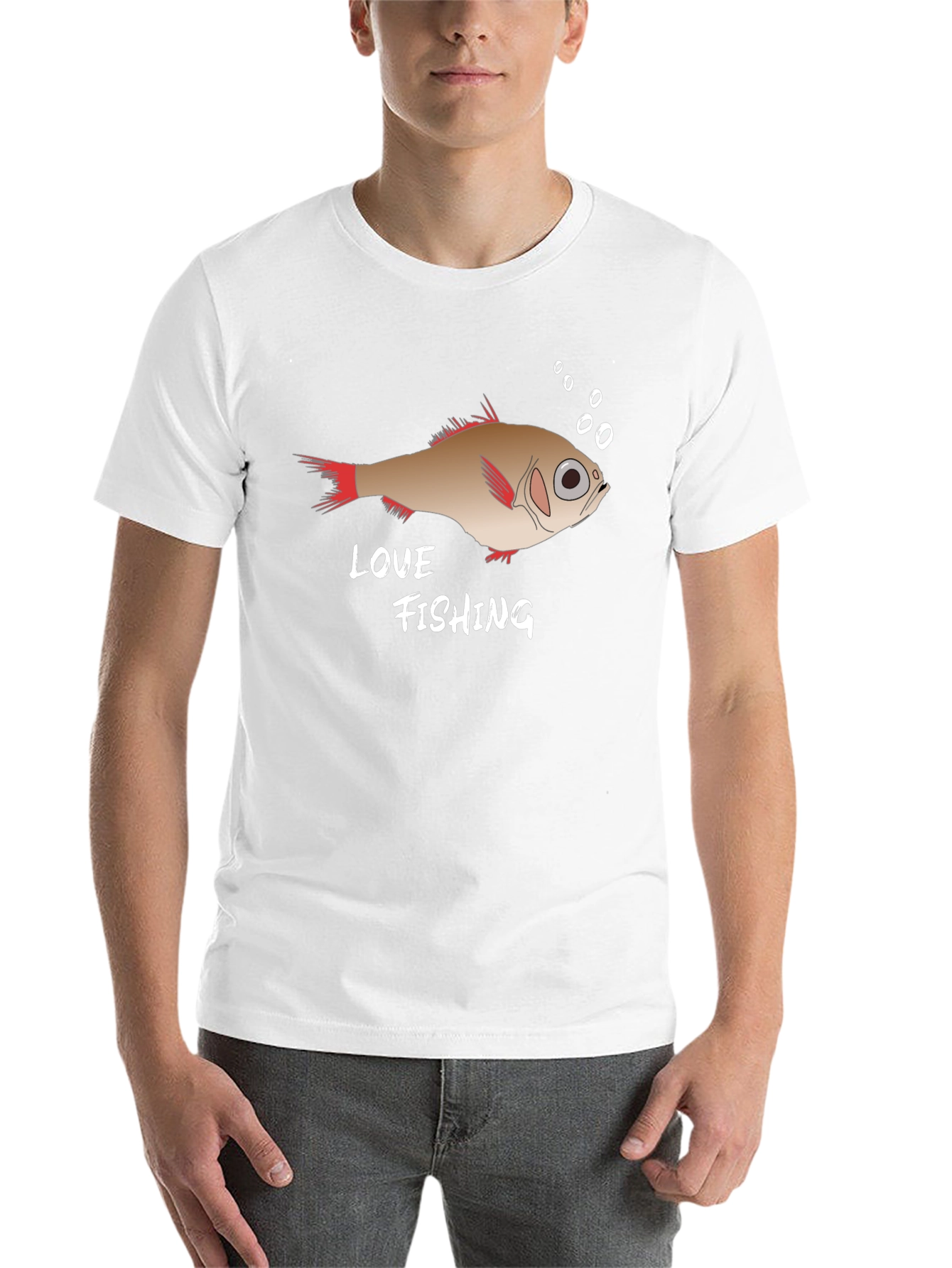 Black Love Fishing Graphic Tee - Black Cotton T-Shirt view 14