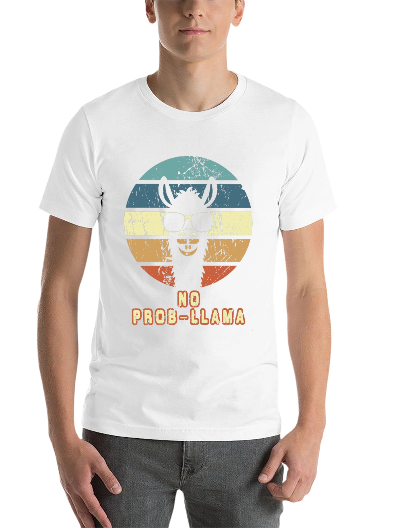 Black No Prob-Llama T-Shirt - Retro Alpaca Design view 14