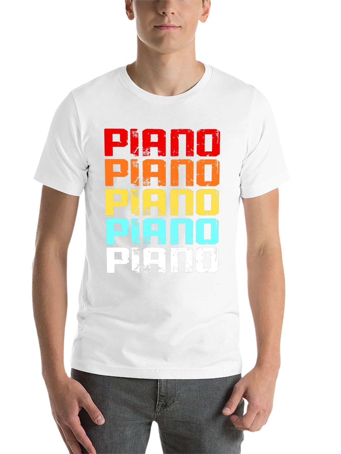 Black Retro Piano Graphic Tee - Music Lover T-Shirt view 14