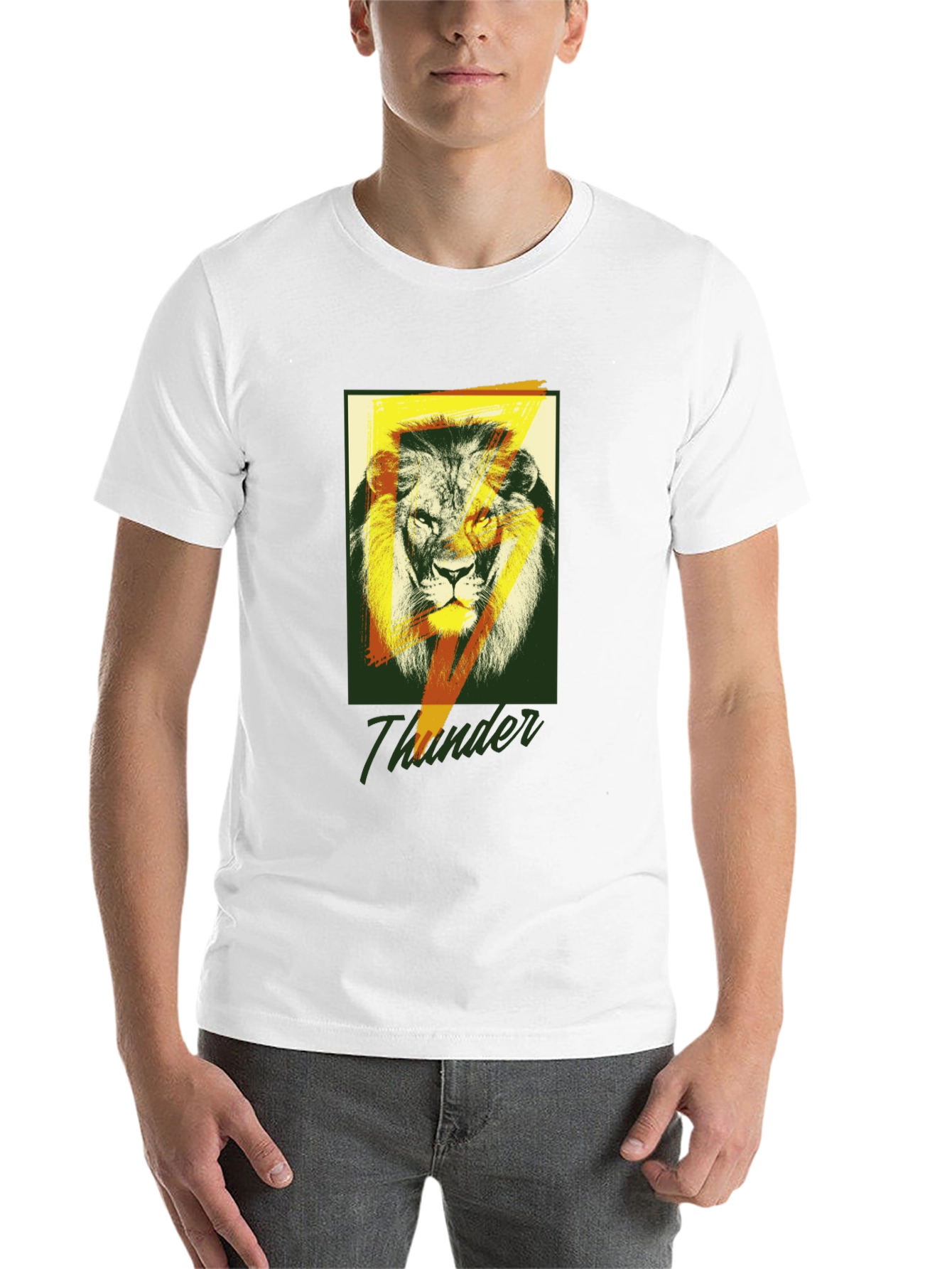 Black Lion Thunder Graphic Tee - Stylish Black T-Shirt view 14