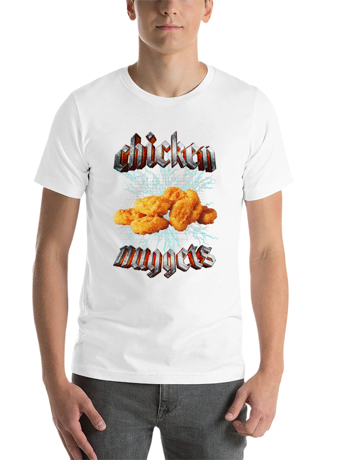 Black Chicken Nuggets Black T-Shirt - Foodie Humor view 14