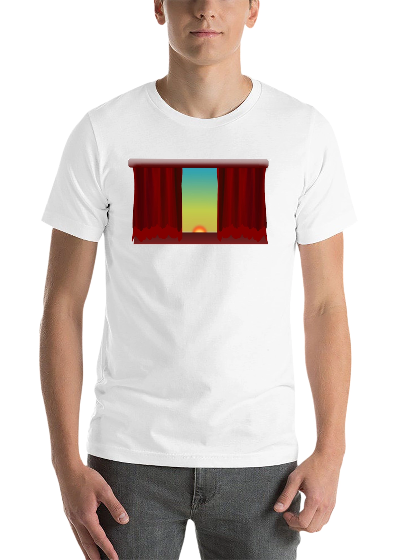 Black Sunset Theater Curtain Graphic Tee - Unisex view 14