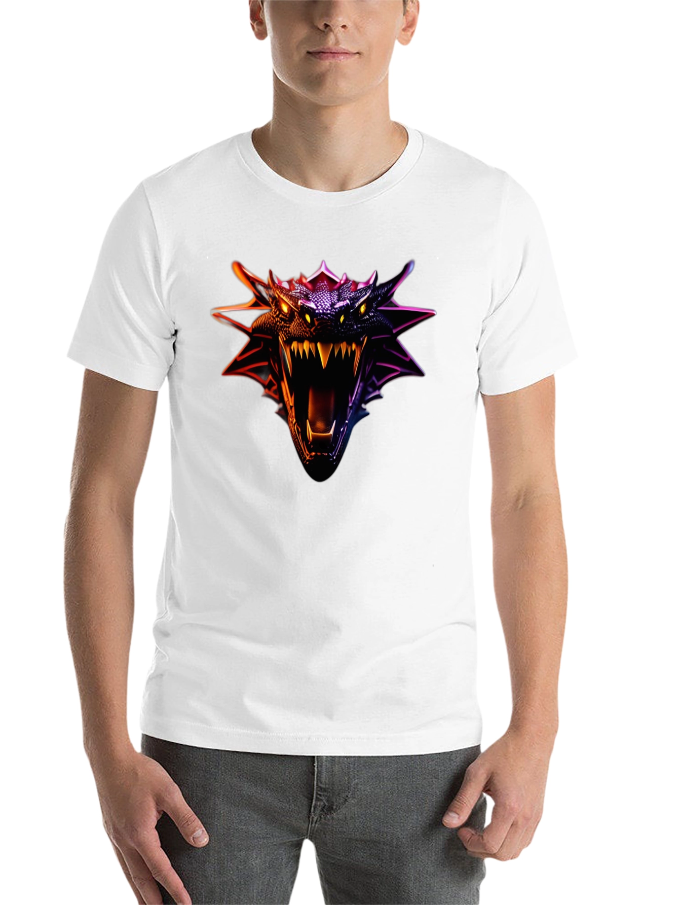 Black Dragon Head Graphic Tee - Fierce Design view 14