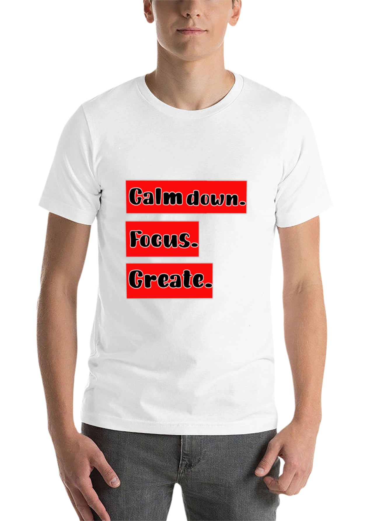 Black Calm Focus Create Graphic T-Shirt - Motivational Design view 14