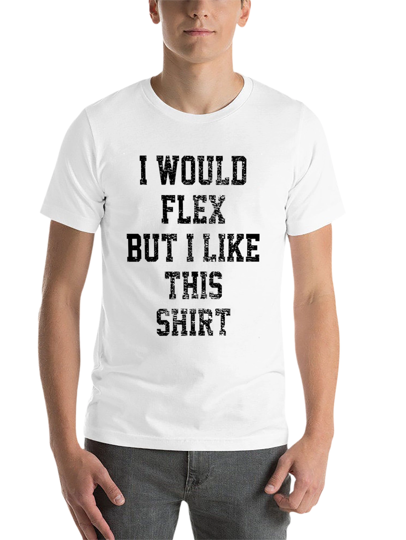 Black Funny Flex Shirt - I Would Flex But I Like This Shirt view 14