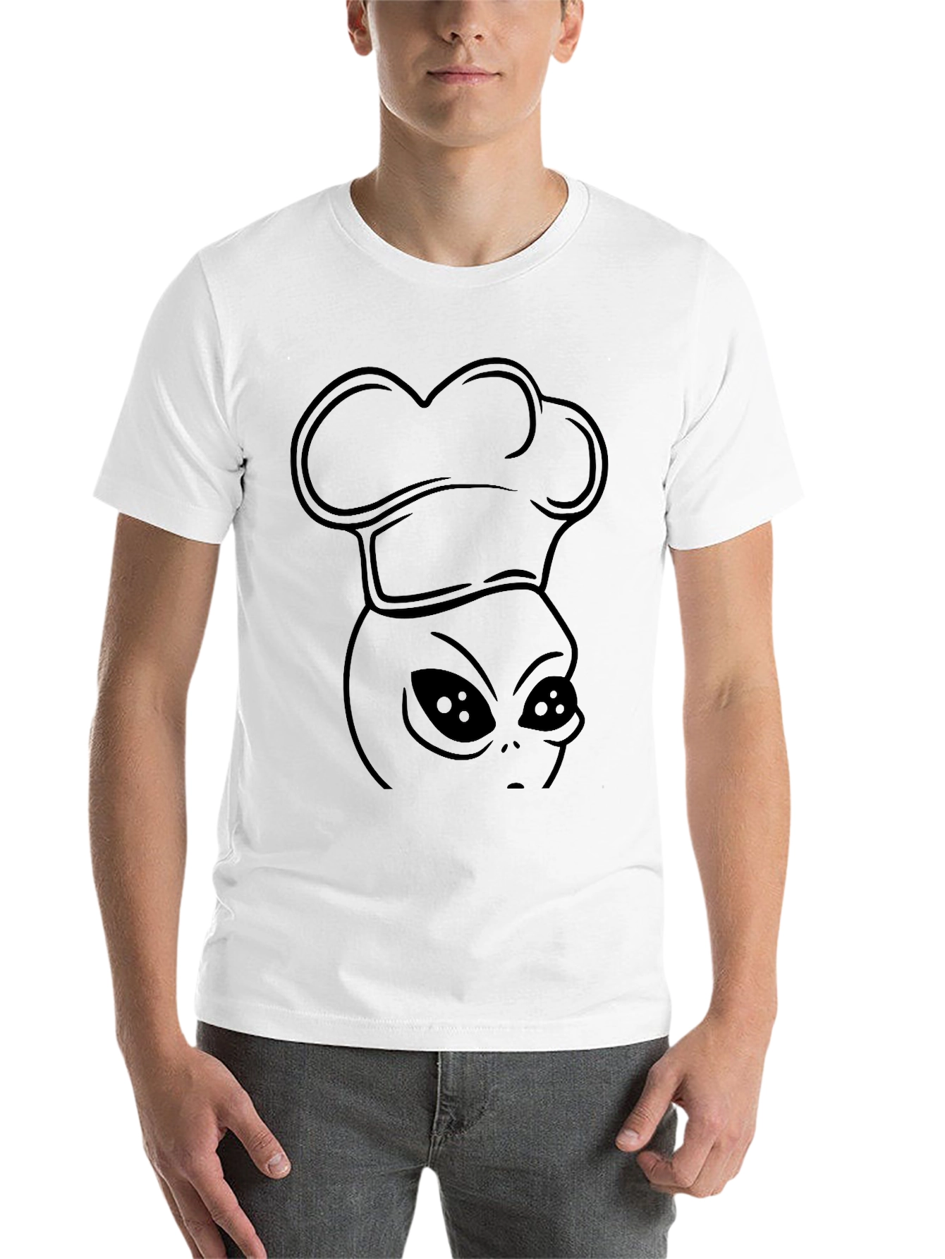 Black Alien Chef T-Shirt - Black Graphic Tee view 14