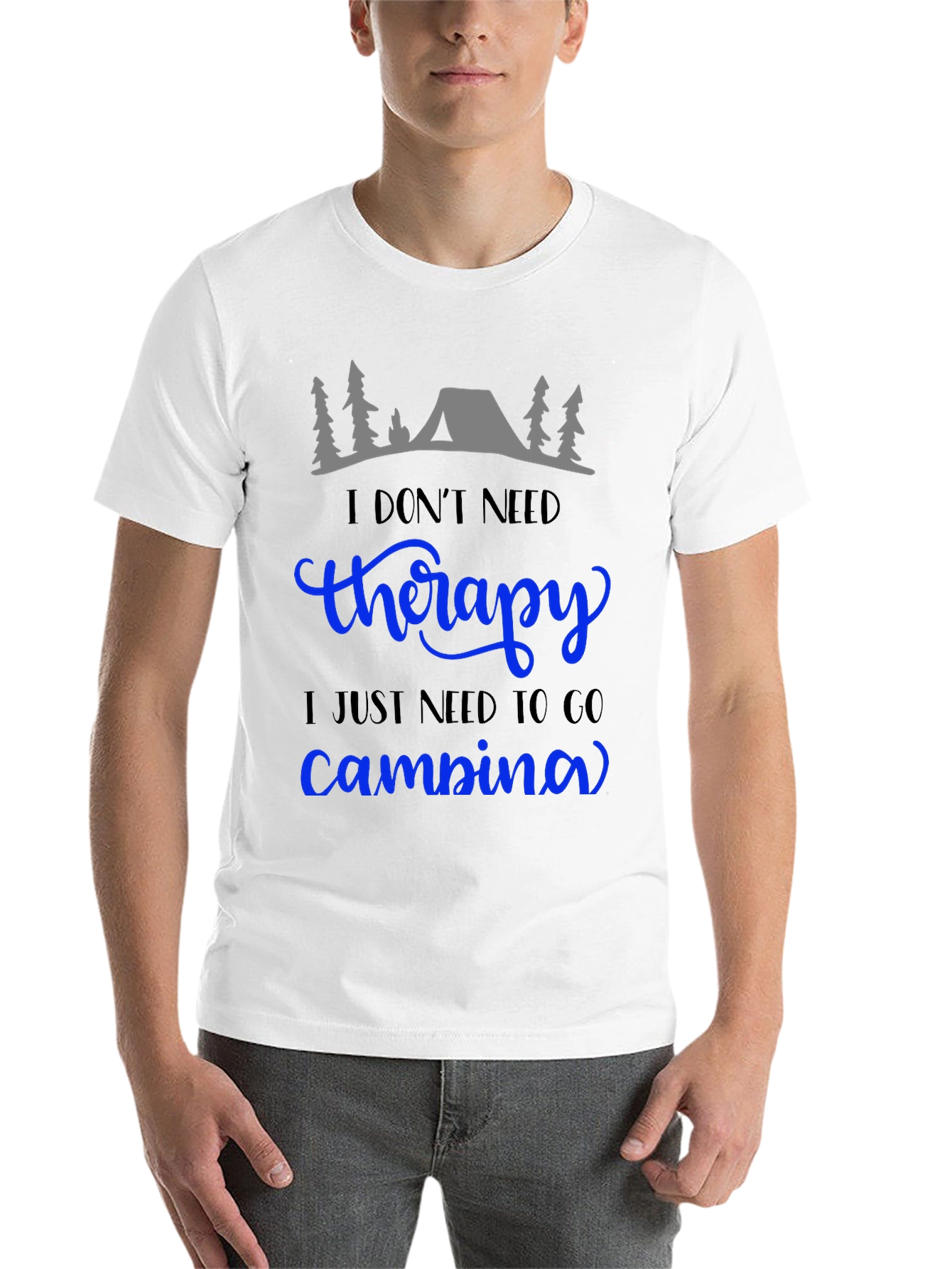 Black Camping Therapy T-Shirt: Nature Lover Tee view 14