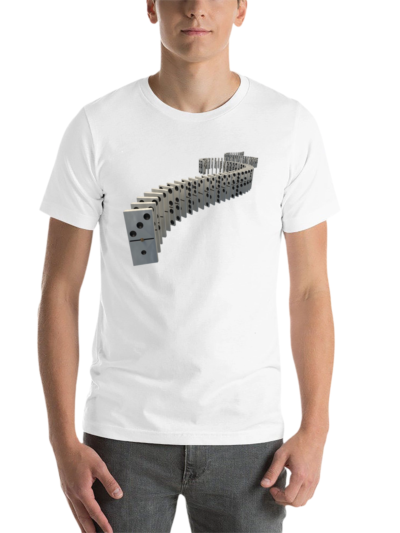 Black Domino Effect Graphic Tee - Unique Design view 14