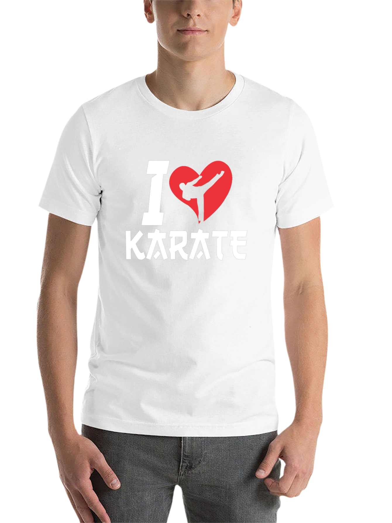 Black I Love Karate T-Shirt - Black, Martial Arts Graphic Tee view 14