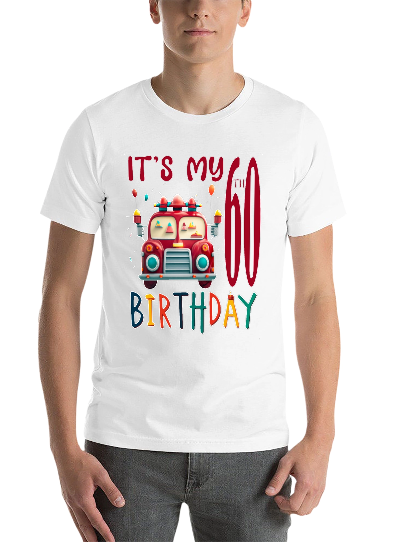 It's My 60th Birthday Fire Truck T-Shirt - 14