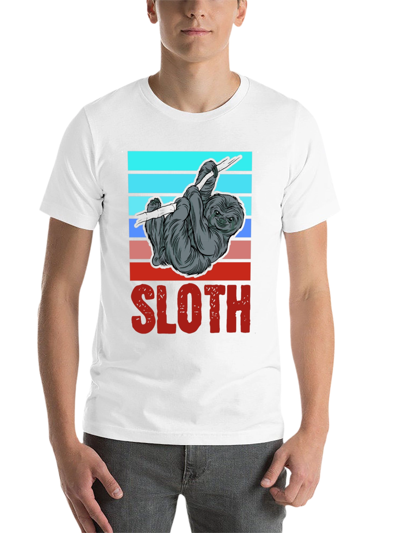 Black Retro Sloth Graphic Tee - Casual Comfort view 14