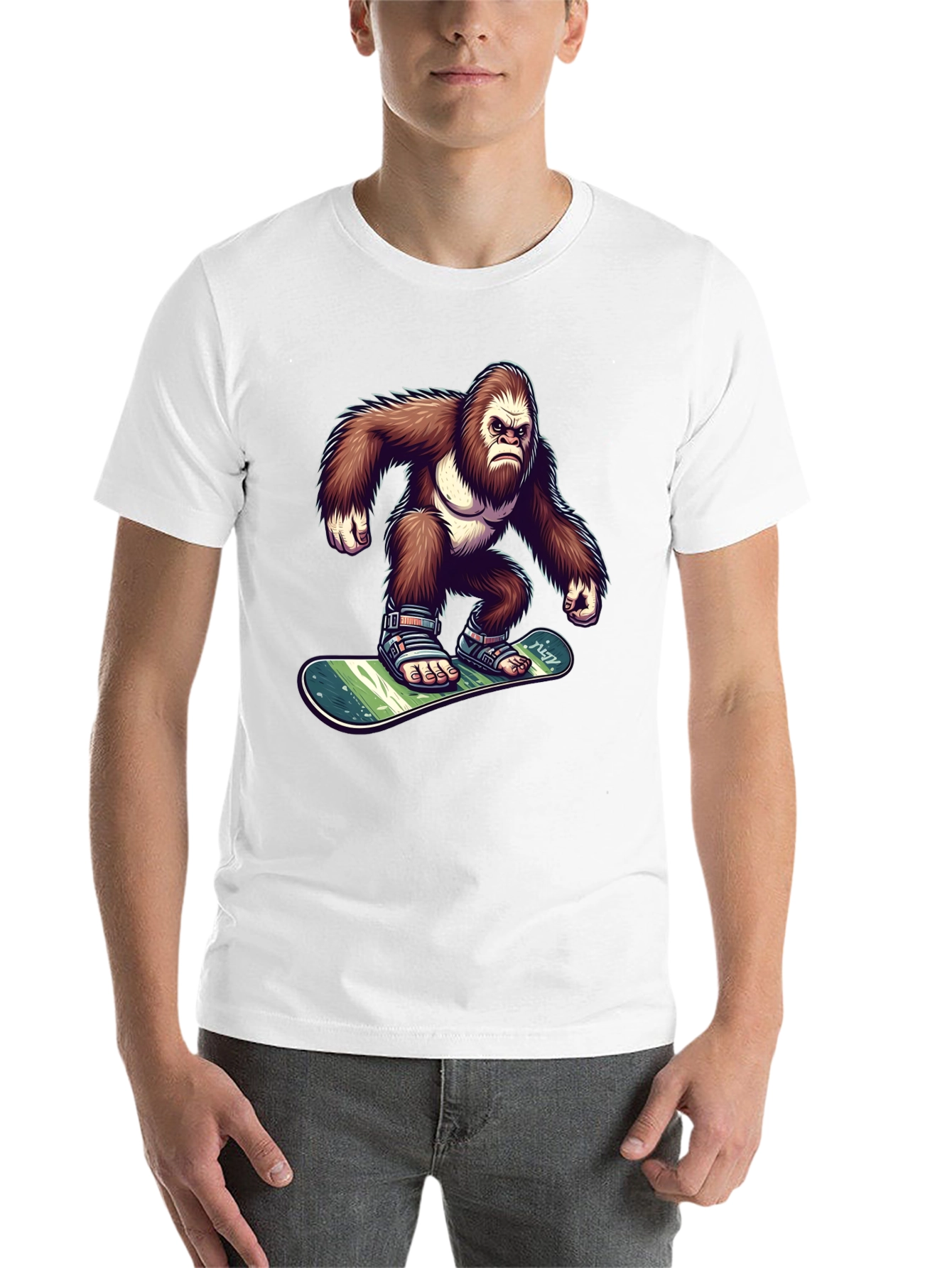 Black Gorilla Snowboarder Graphic Tee view 14
