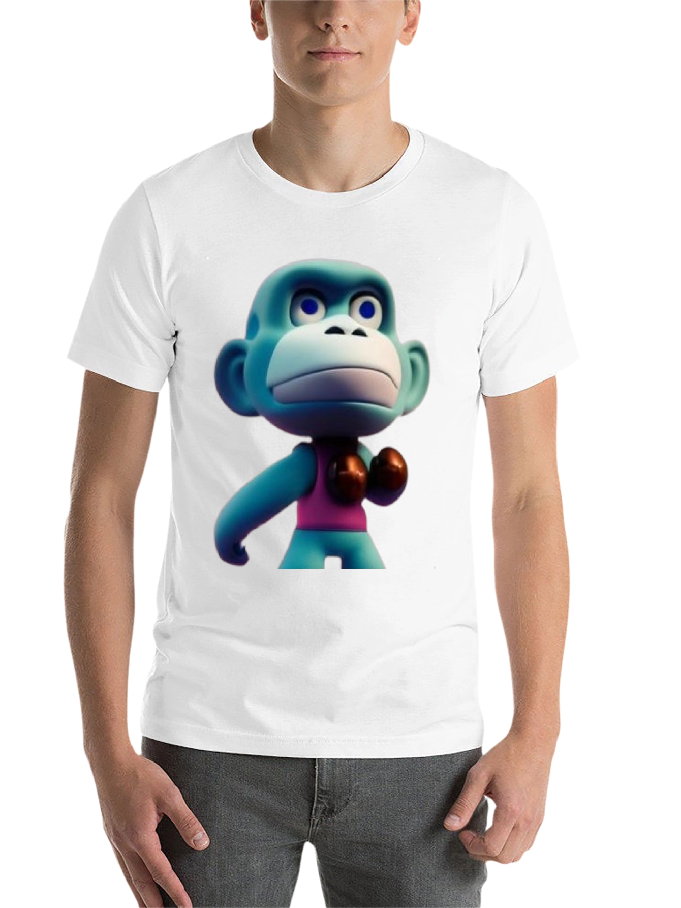 Black Blue Monkey Boxer T-Shirt view 14