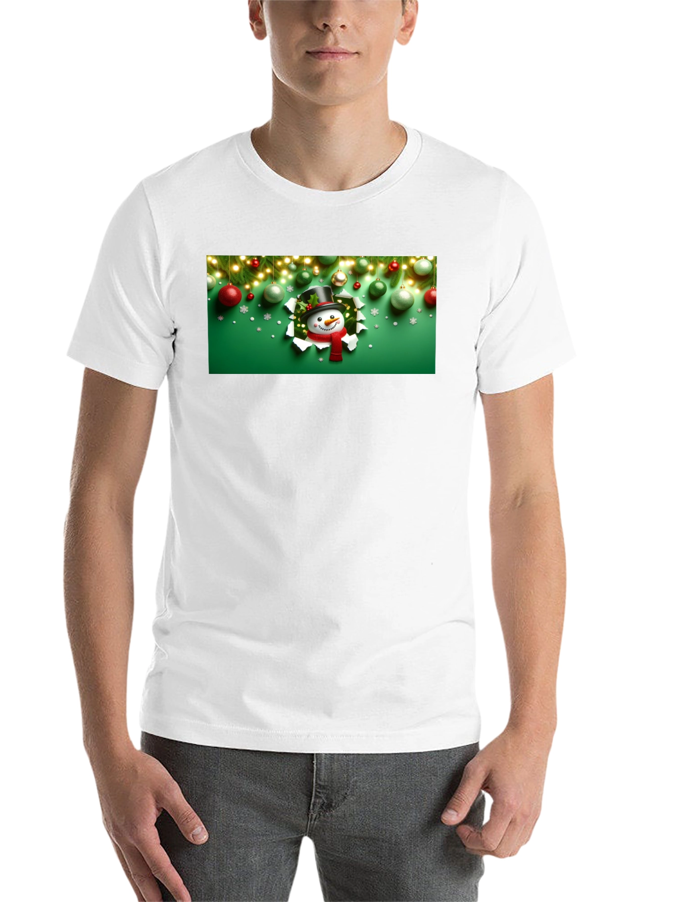 Black Festive Snowman Graphic Tee view 14