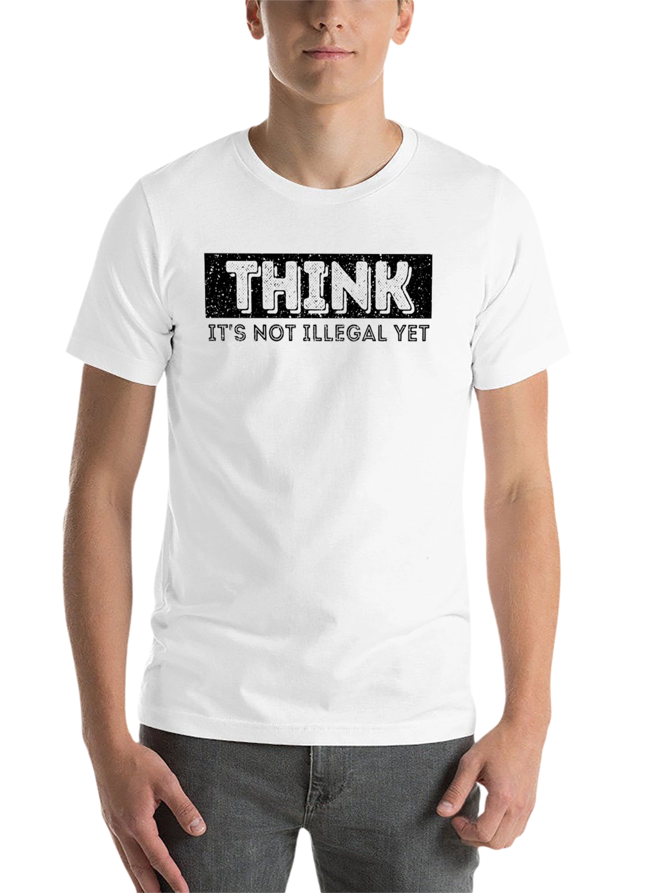 Black Think It's Not Illegal Yet Black T-Shirt view 14