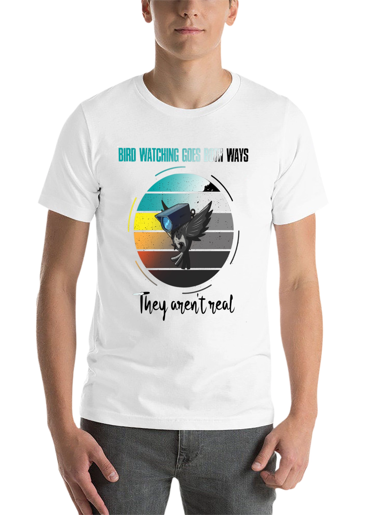Black Bird Watching Goes Both Ways Graphic Tee view 14