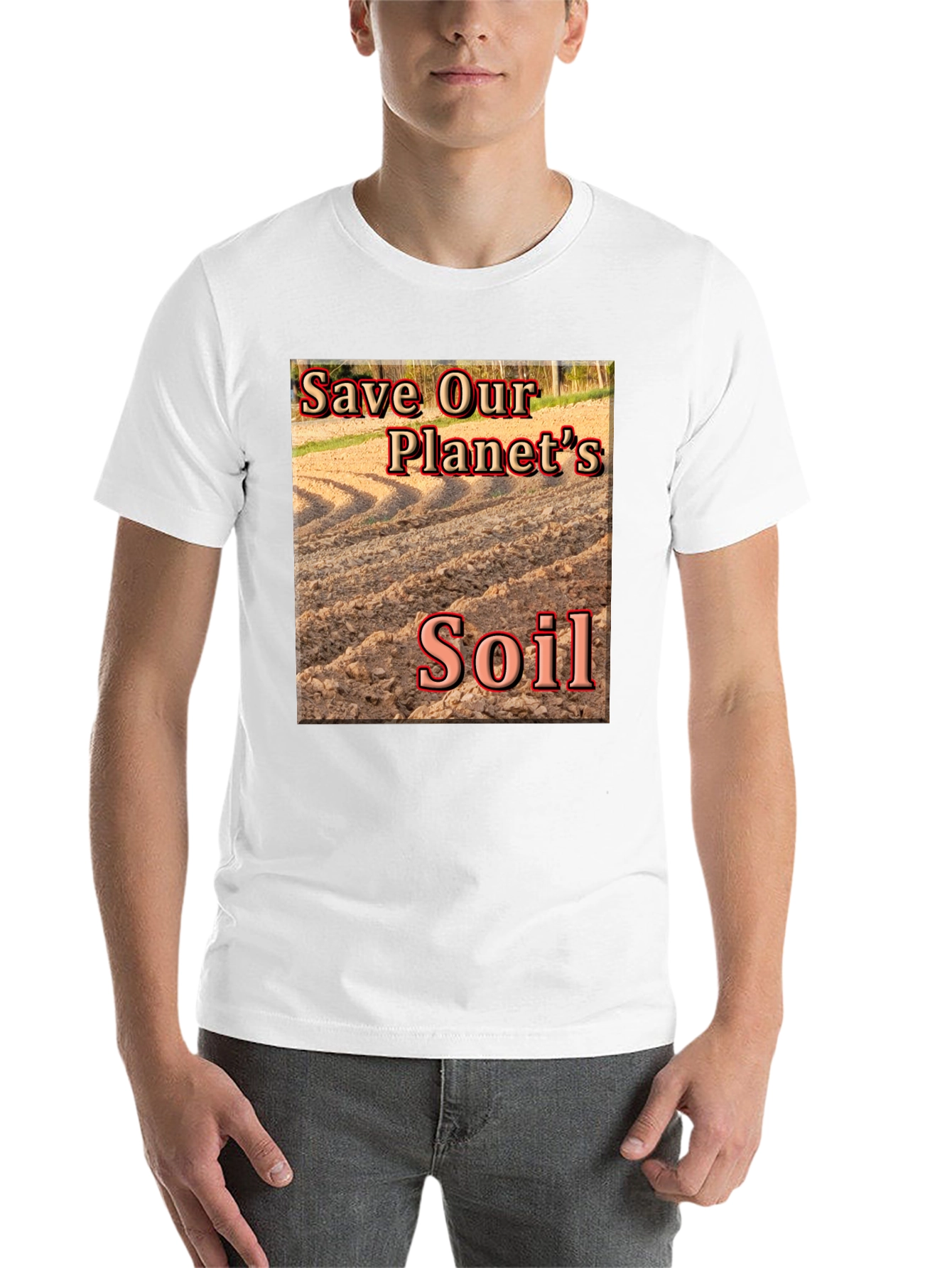 Black Save Our Planet's Soil T-Shirt view 14
