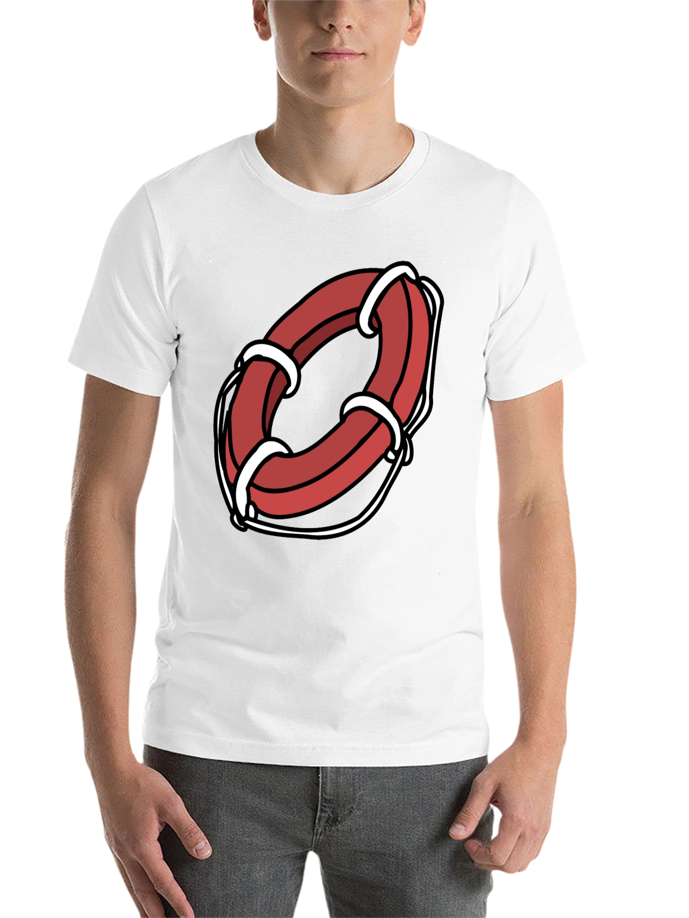 Black Cartoon Life Preserver Graphic Tee view 14