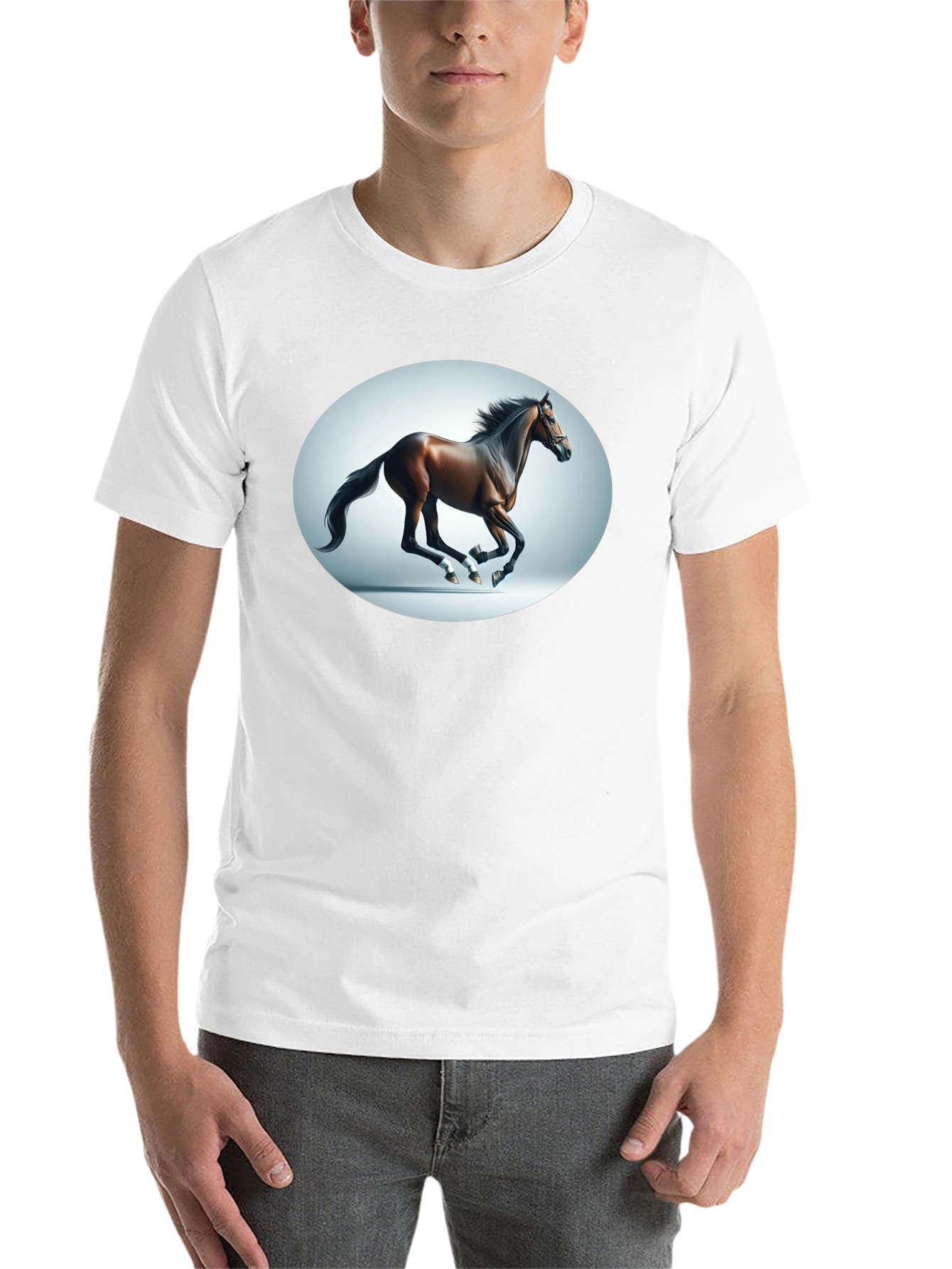 Black Galloping Horse Graphic Tee - Black view 14