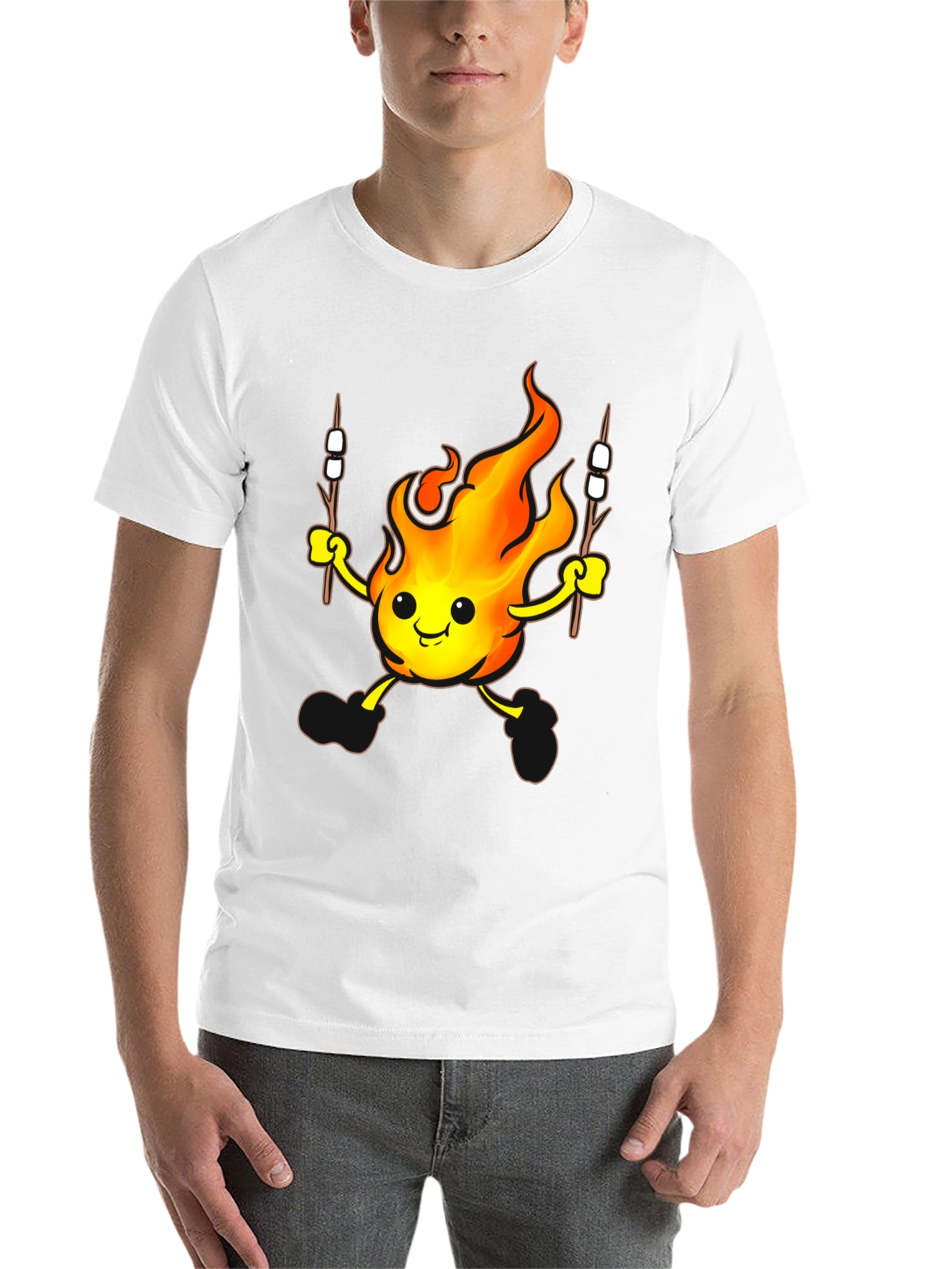 Black Funny Campfire Marshmallow T-Shirt view 14